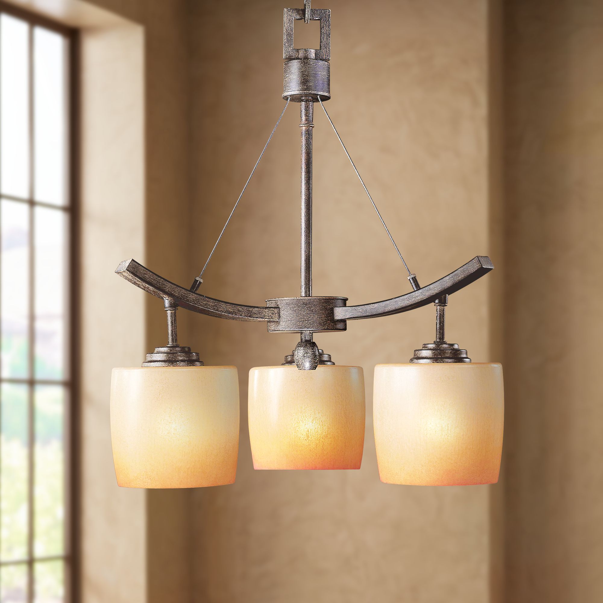 Raiden Collection Three Light 17" Wide Chandelier
