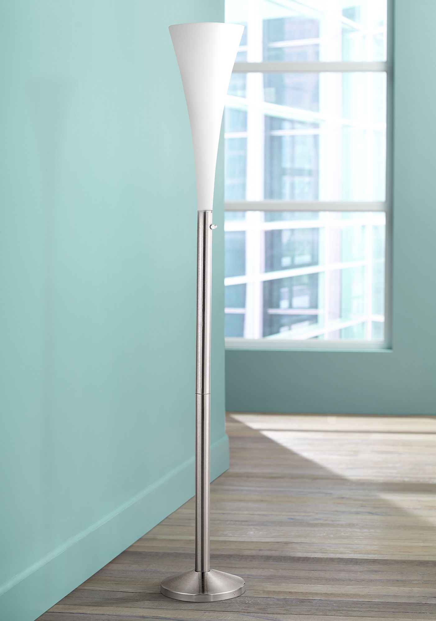 Mimosa White Glass Floor Lamp - #01913 | Lamps Plus