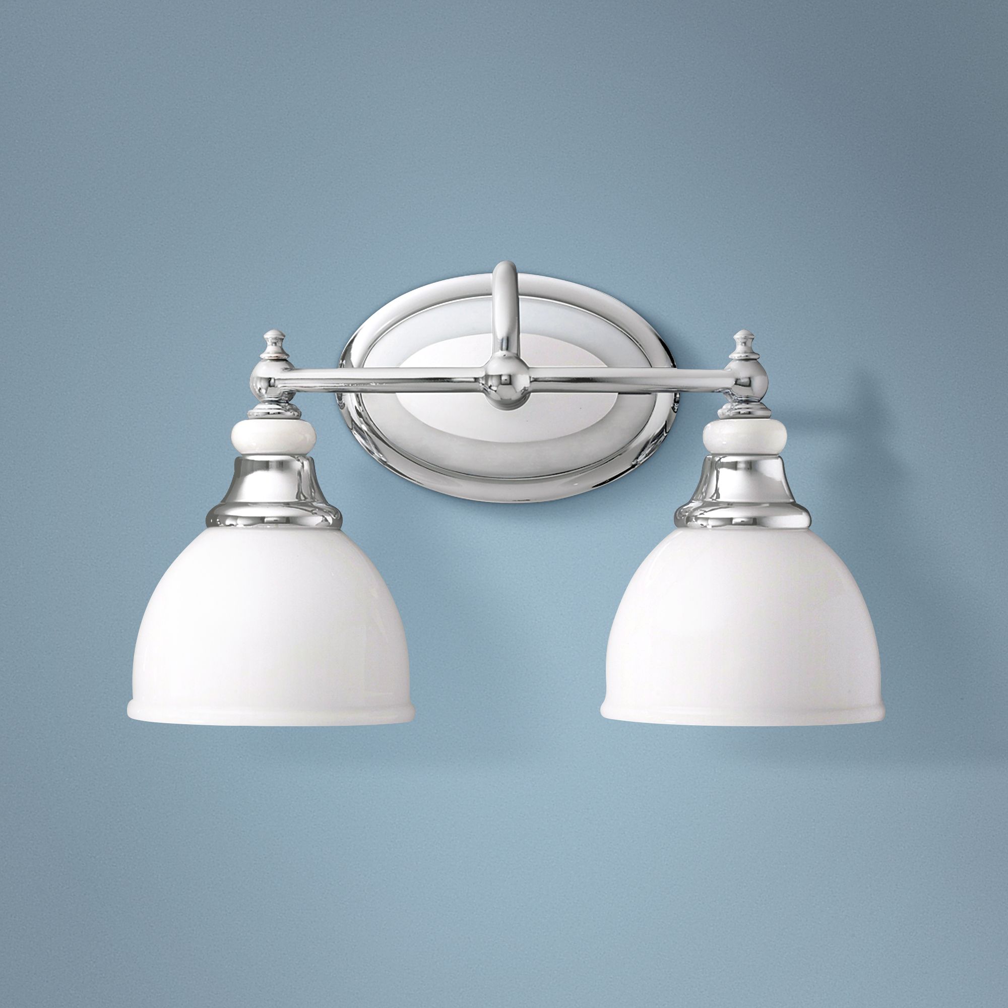 Chrome and Cased Opal Glass 14 12" Wide Bathroom Light