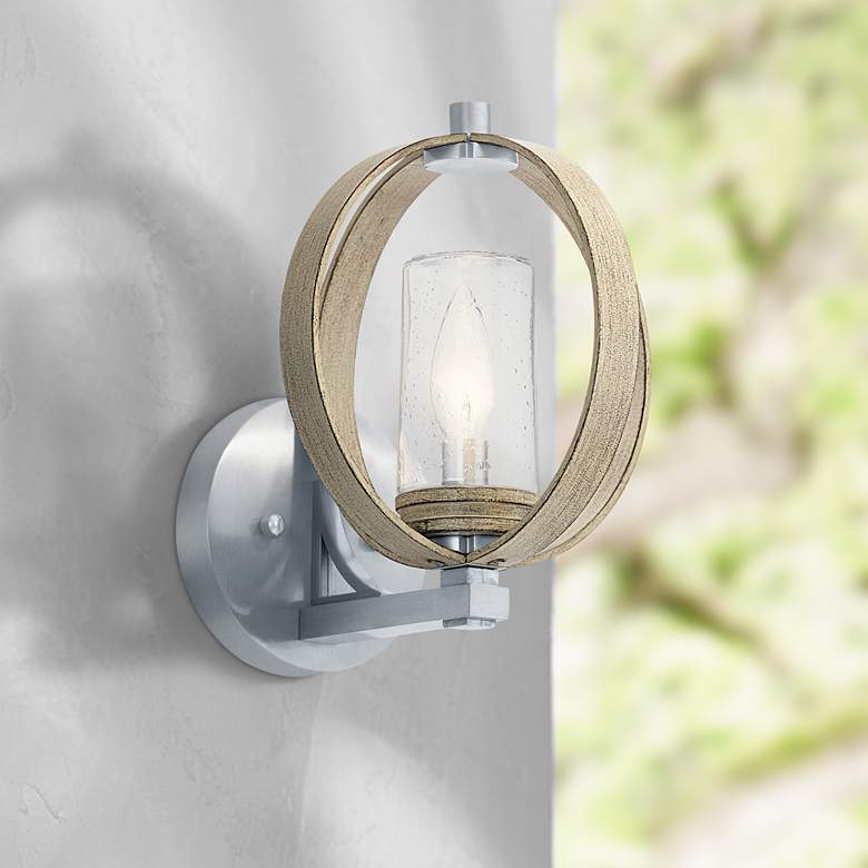Image 1 Kichler Grand Bank 10 1/4"H Antique Gray Outdoor Wall Light