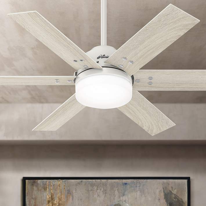 44 Hunter Pacer Fresh White Led, How To Clean High Ceiling Fans