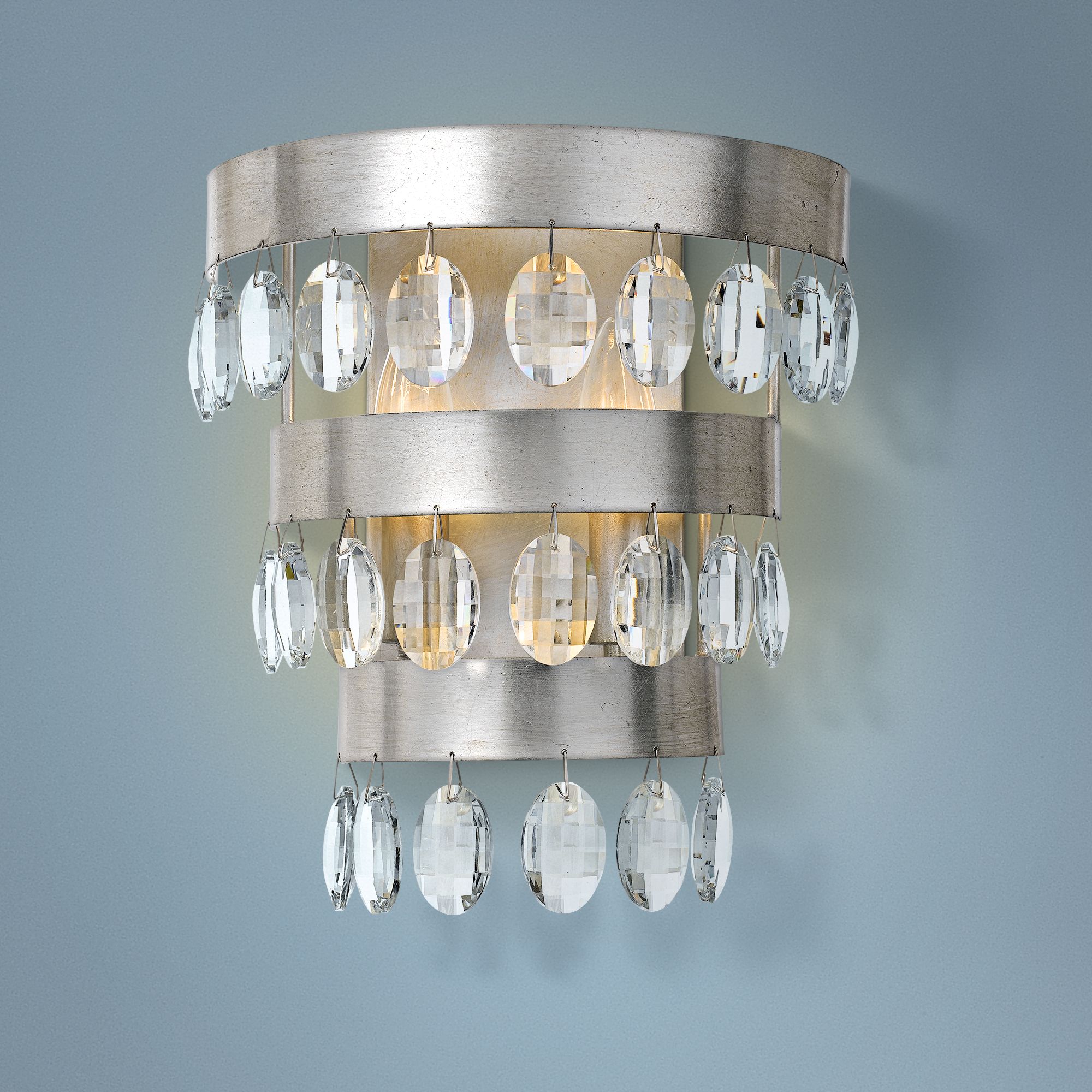 Crystorama Perla 11 1/4" High Antique Silver Wall Sconce