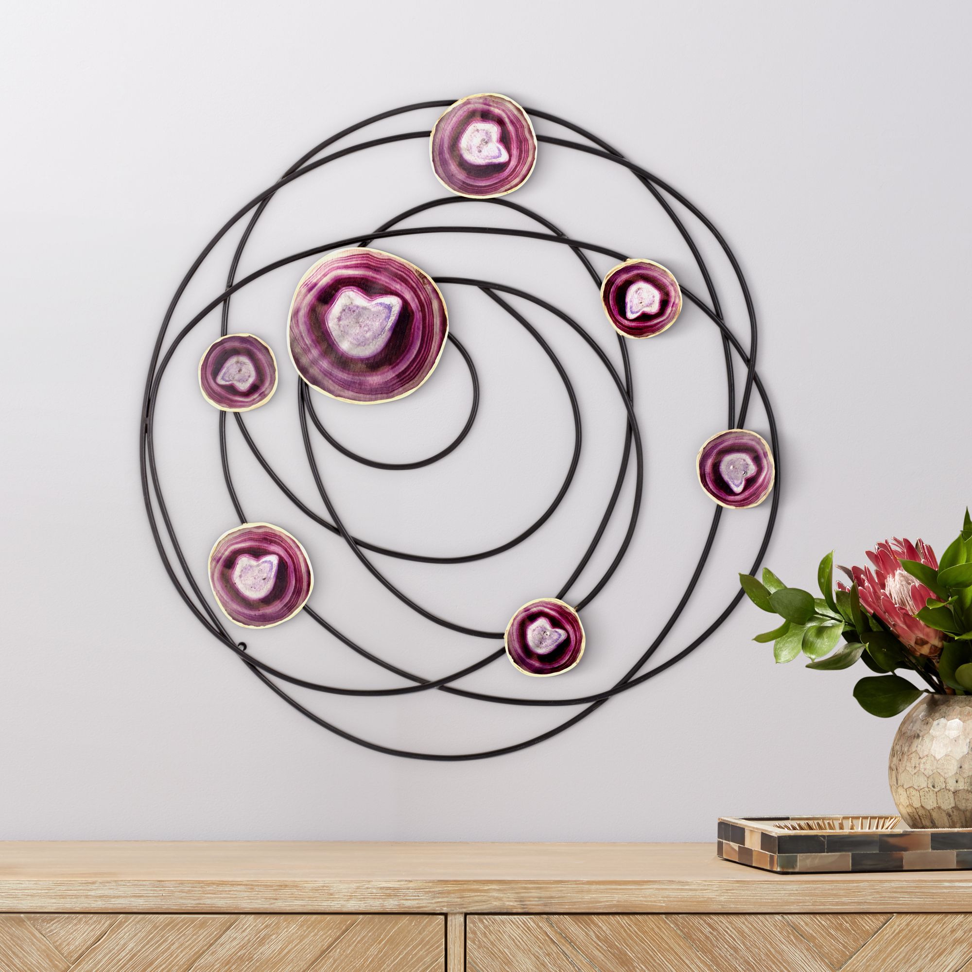 Purple Agate 24 3/4" Wide Metal Wall Art
