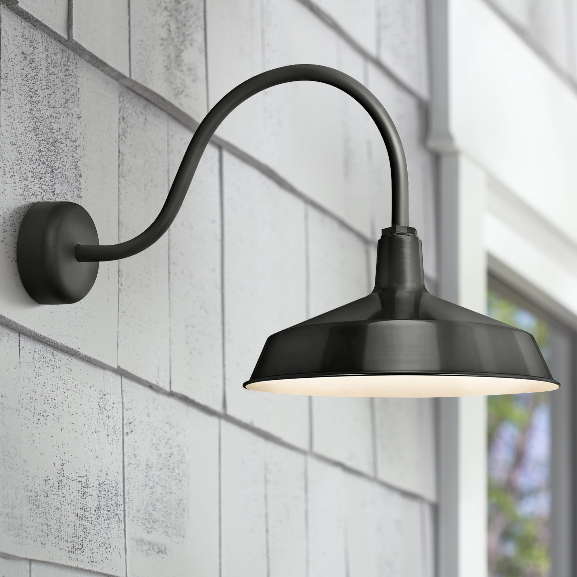RLM Standard 19" High Outdoor Wall Light in Black