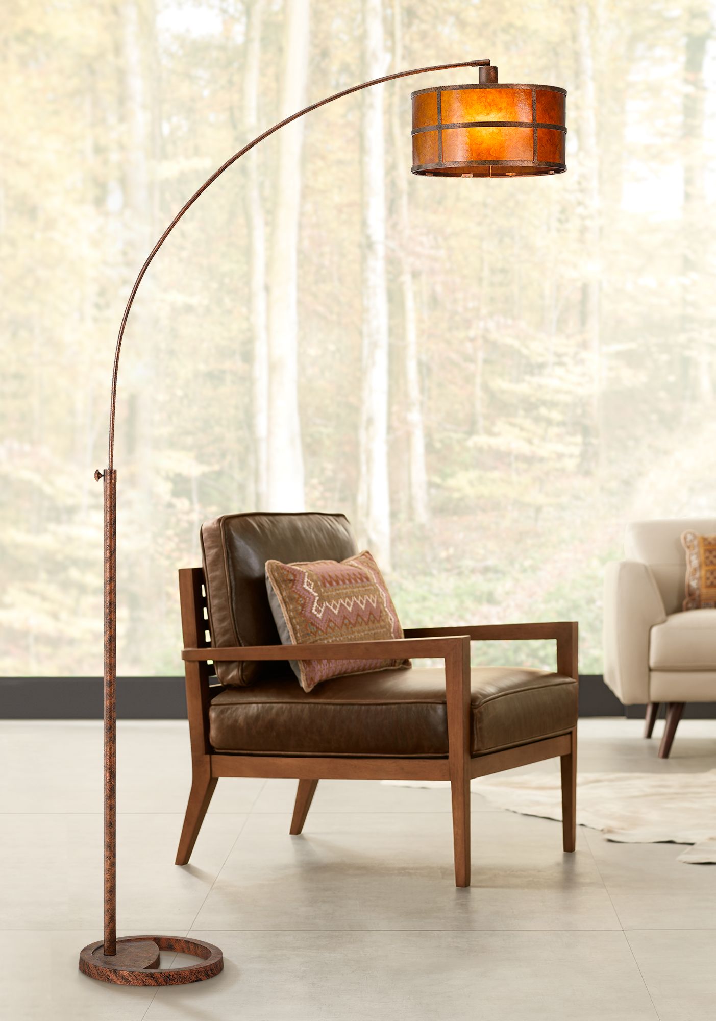 Fidrych Mica Shade 1-Arm Heavy-Duty Arc Floor Lamp