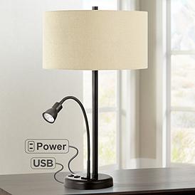 Bedside Table Lamp With Reading Light