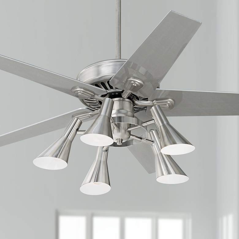 52&quot; Windstar II Brushed Steel with Silver Ceiling Fan