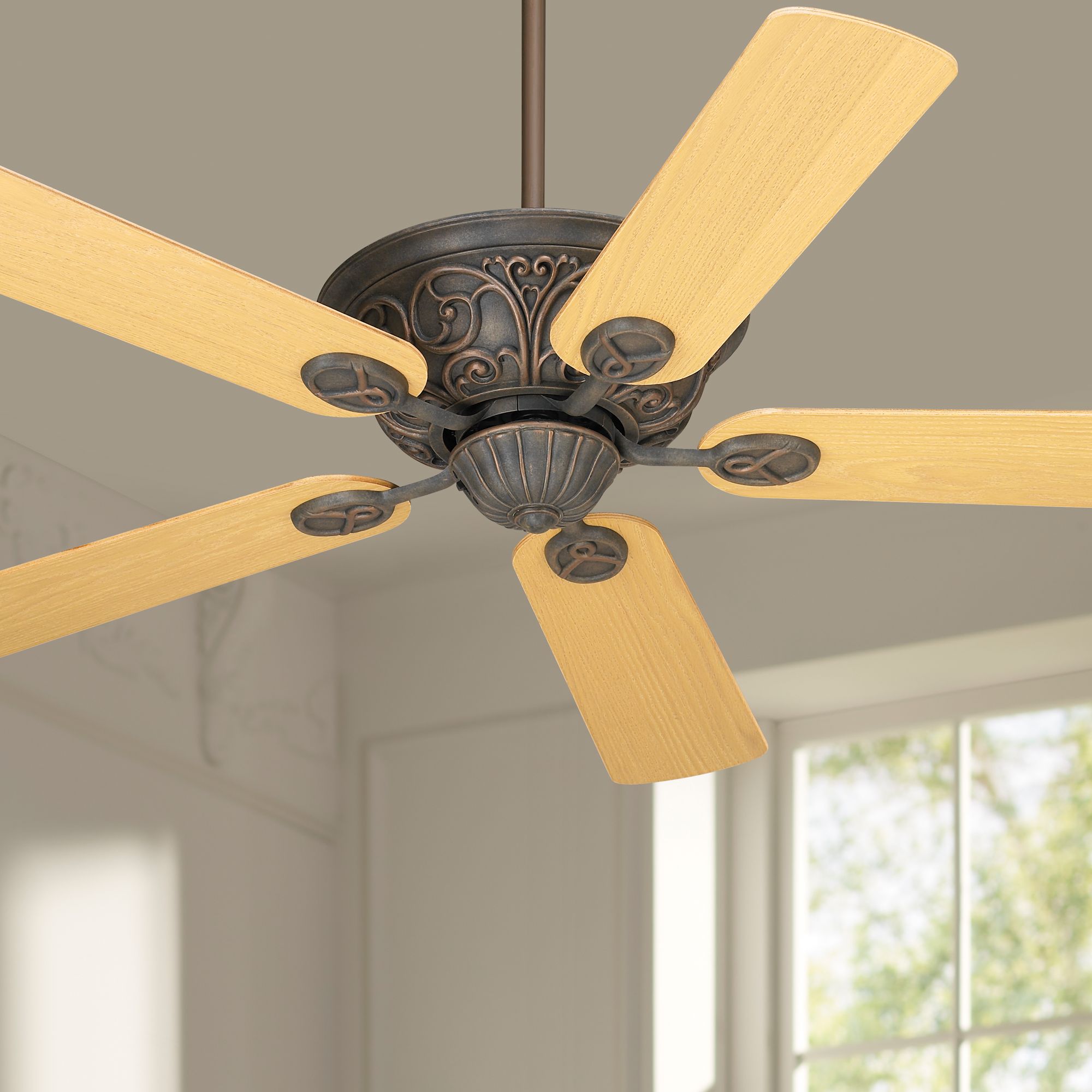 52" Casa Contessa Bronze Light Oak Blades Ceiling Fan 11G41 Lamps Plus