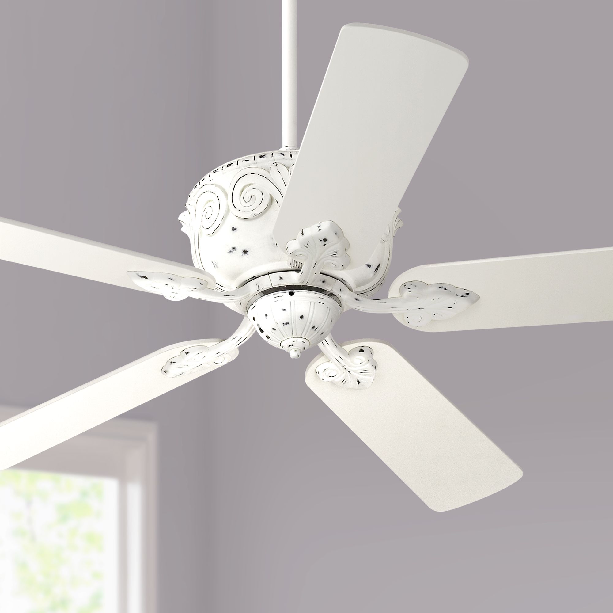 52 Casa Deville Antique Rubbed White Ceiling Fan