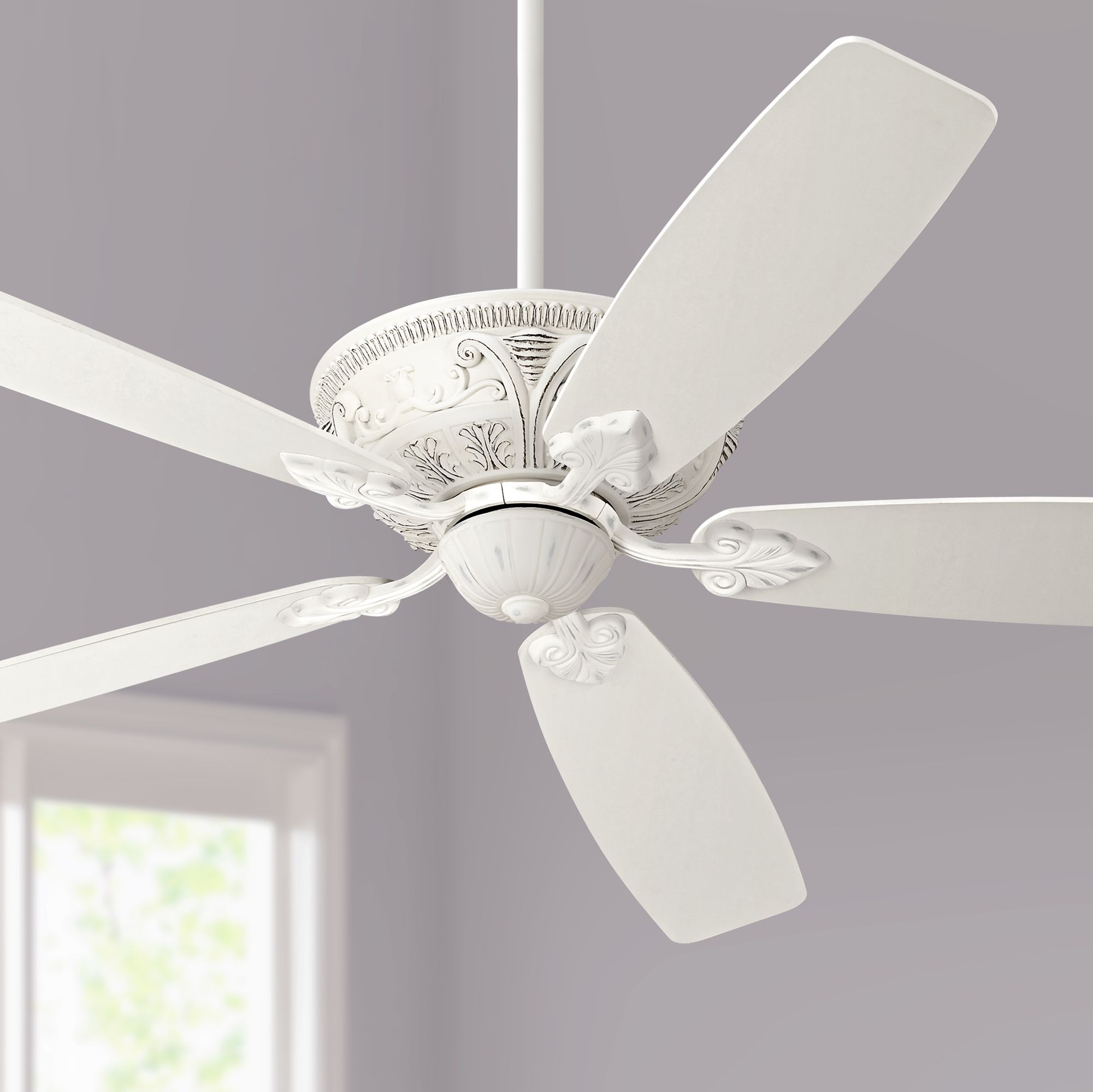 60" Casa Montego Rubbed White Ceiling Fan