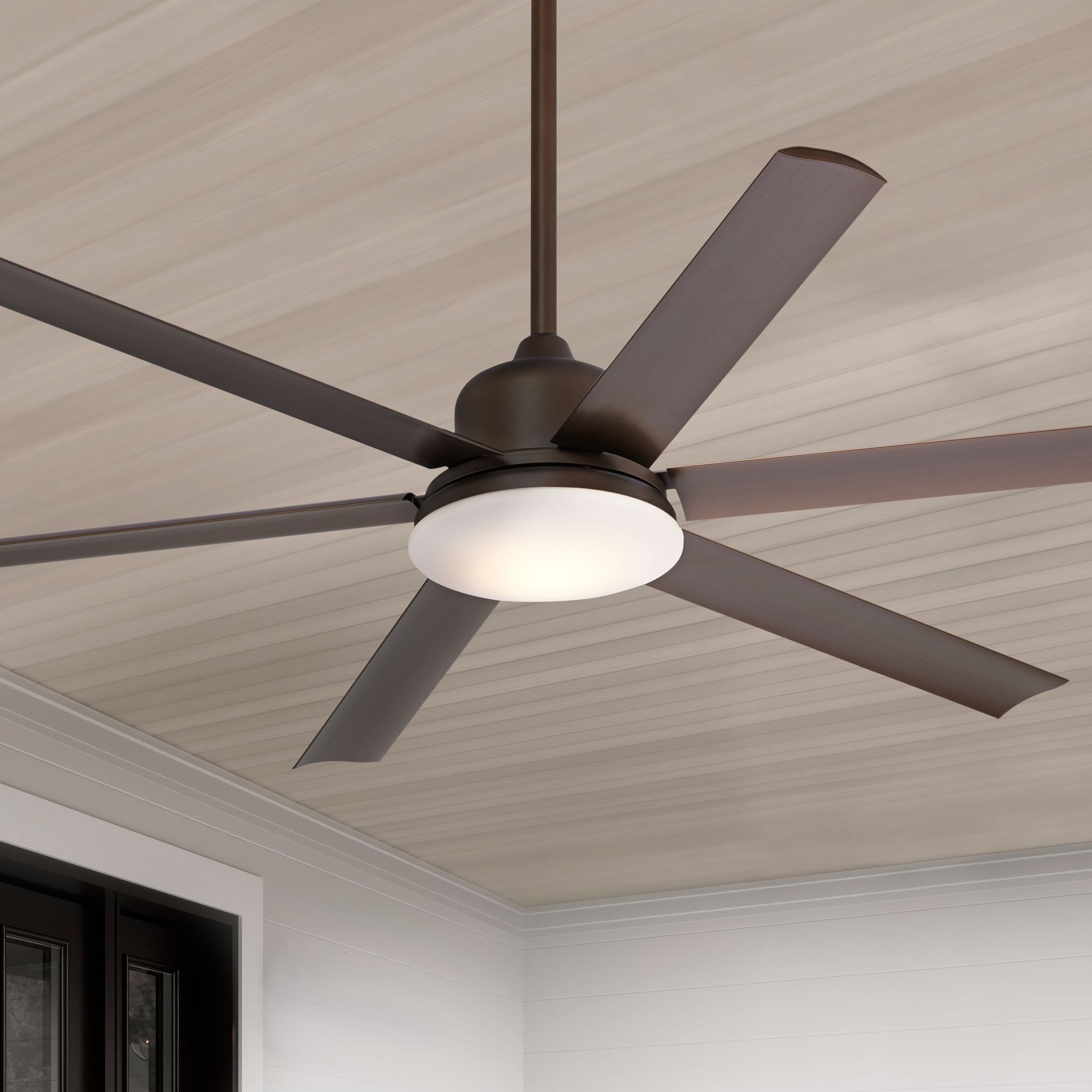 60" Casa Arcade Bronze Damp LED Ceiling Fan