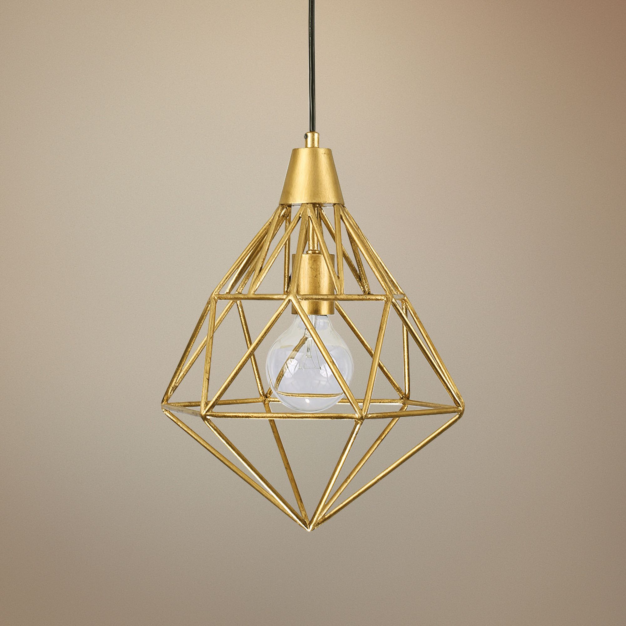 Varaluz Facet 11" Wide Gold Leaf Mini Pendant