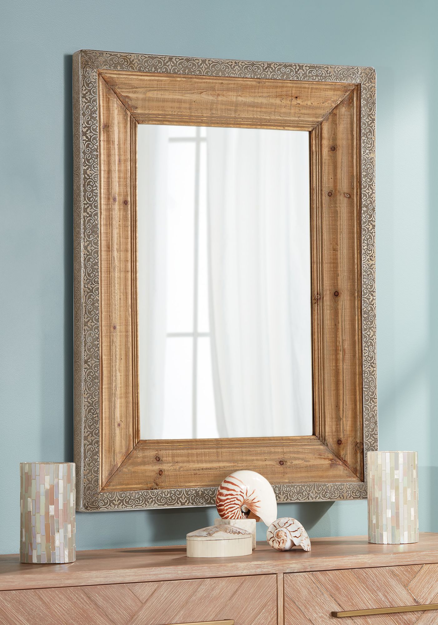 Vintage Reflection Natural 35 34" x 48" Wall Mirror