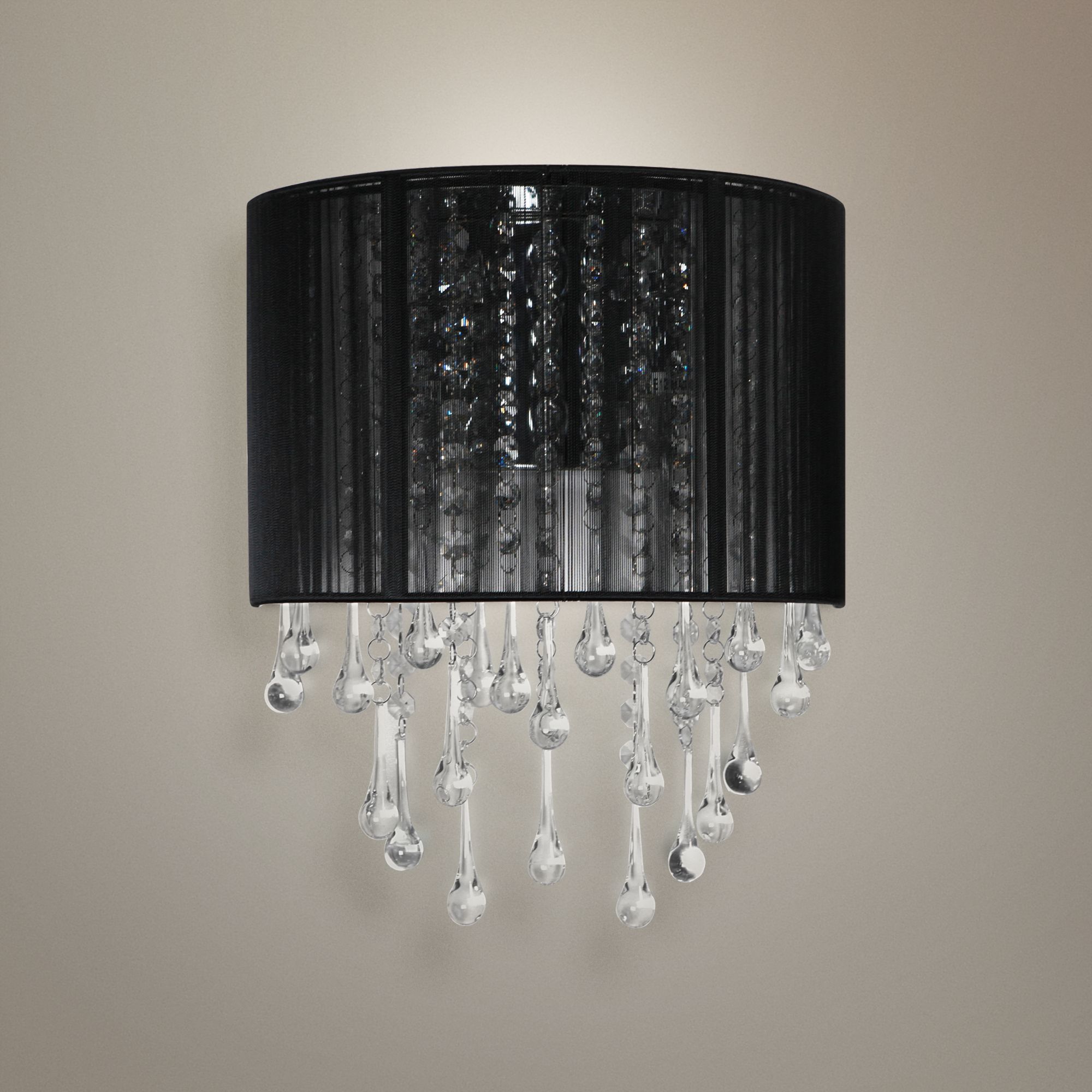 Avenue Beverly Dr. 14" High Black Silk String Wall Sconce