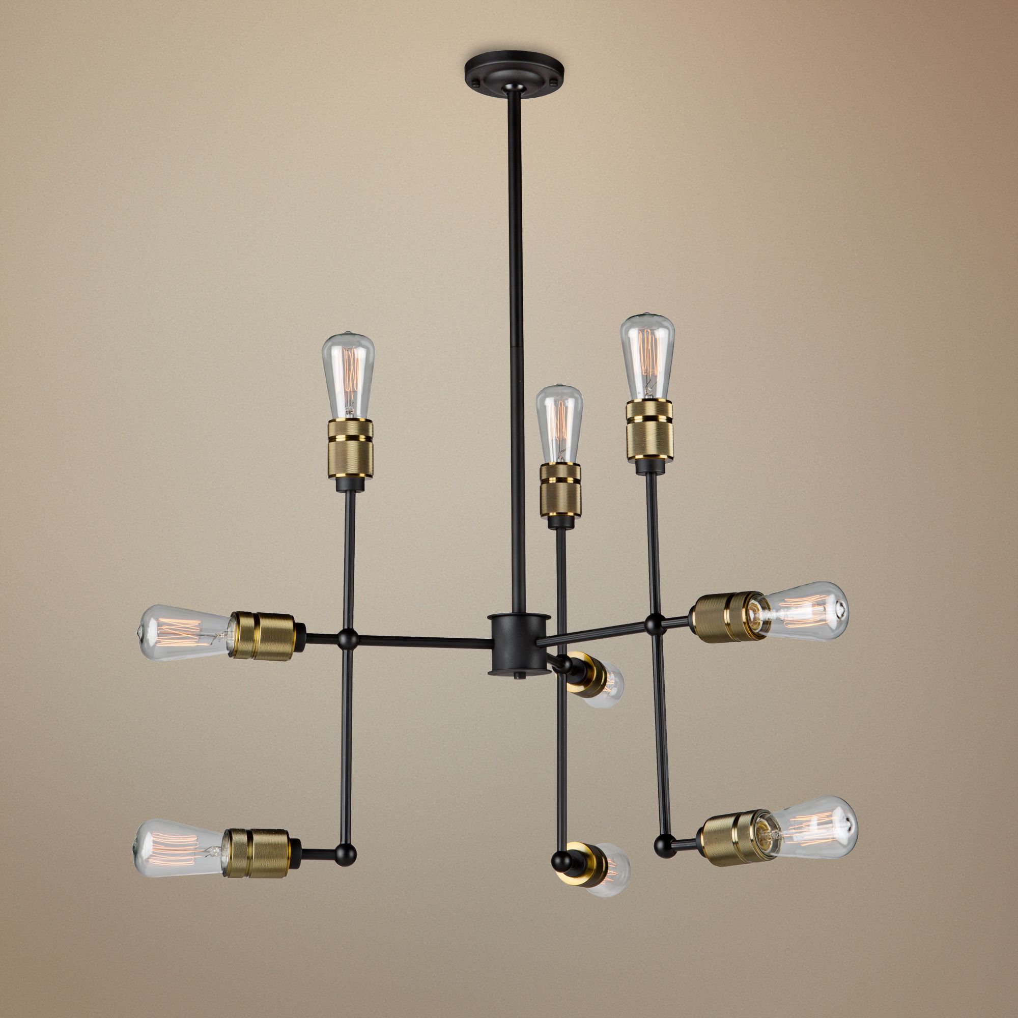 Artcraft Jersey 25 14" Wide Vintage Brass 9-Light Pendant