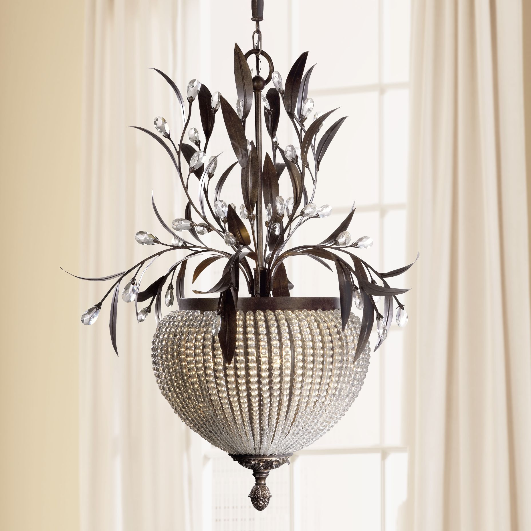 Cristal de Lisbon Collection 27" Wide Three Light Chandelier