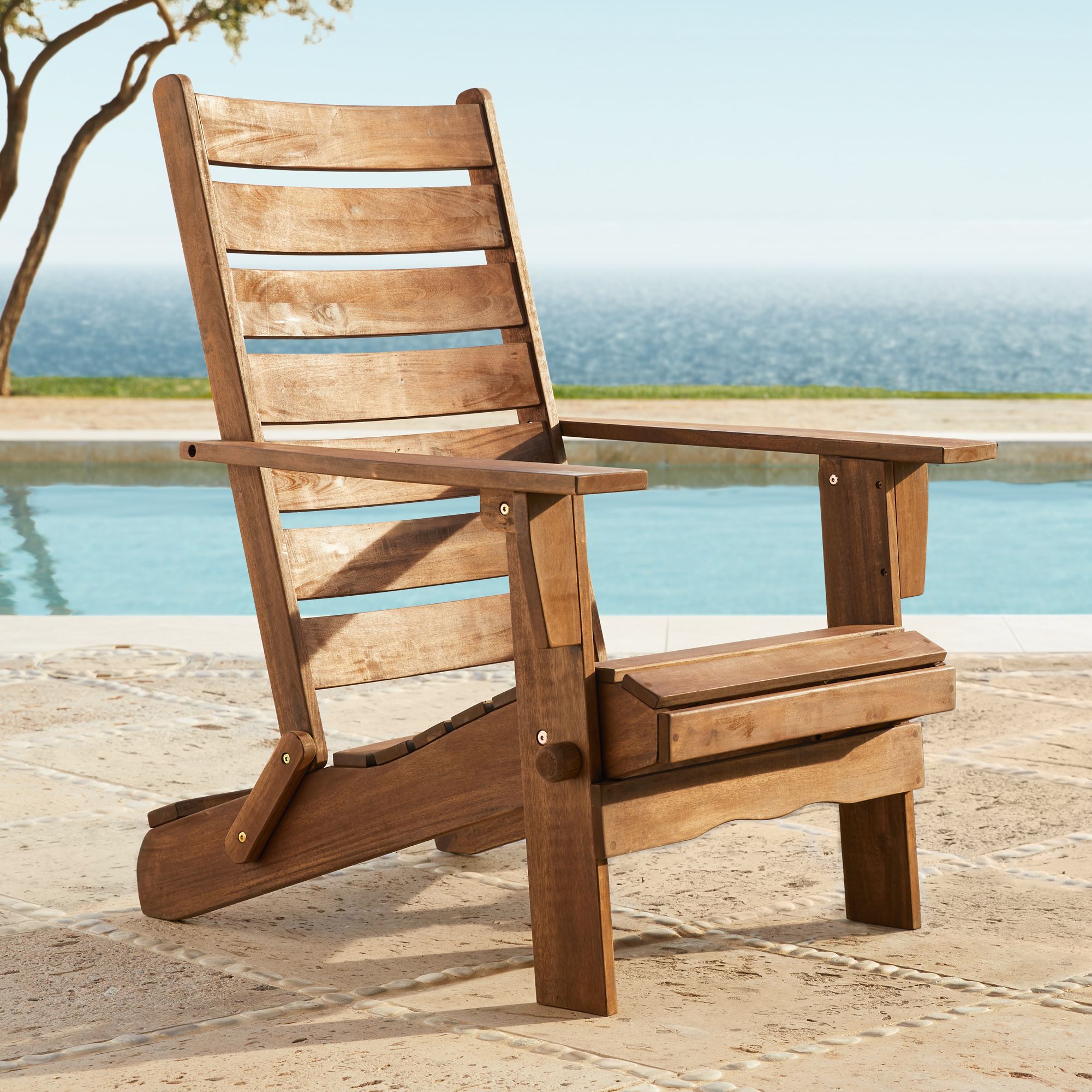 Sonoma Dark Natural Folding Adirondack Chair