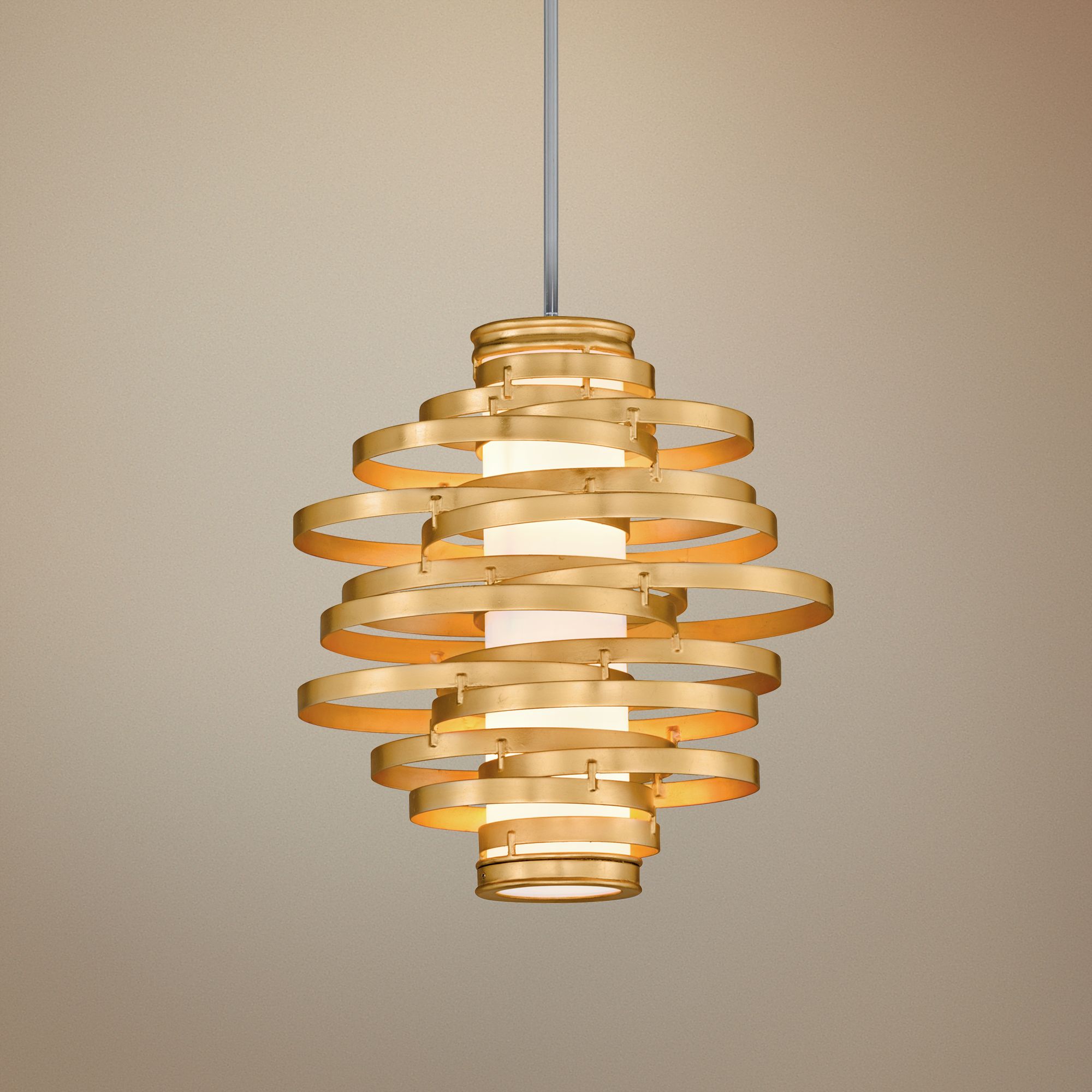 Corbett Vertigo 18" Wide Gold Leaf LED Pendant Light