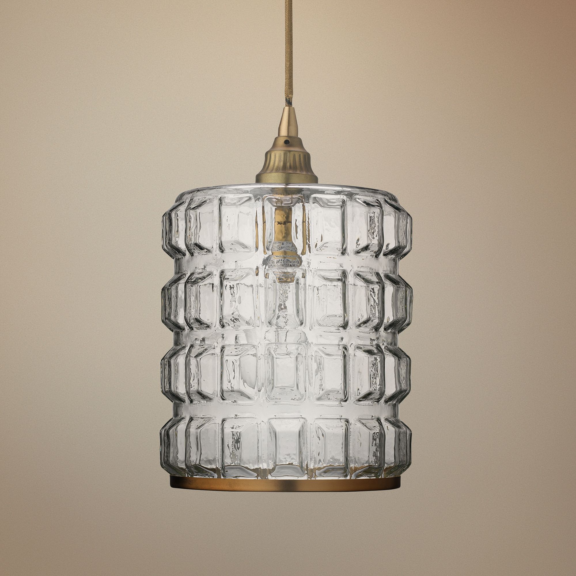 Madison 8 1/2" Wide Clear Glass with Brass Mini Pendant