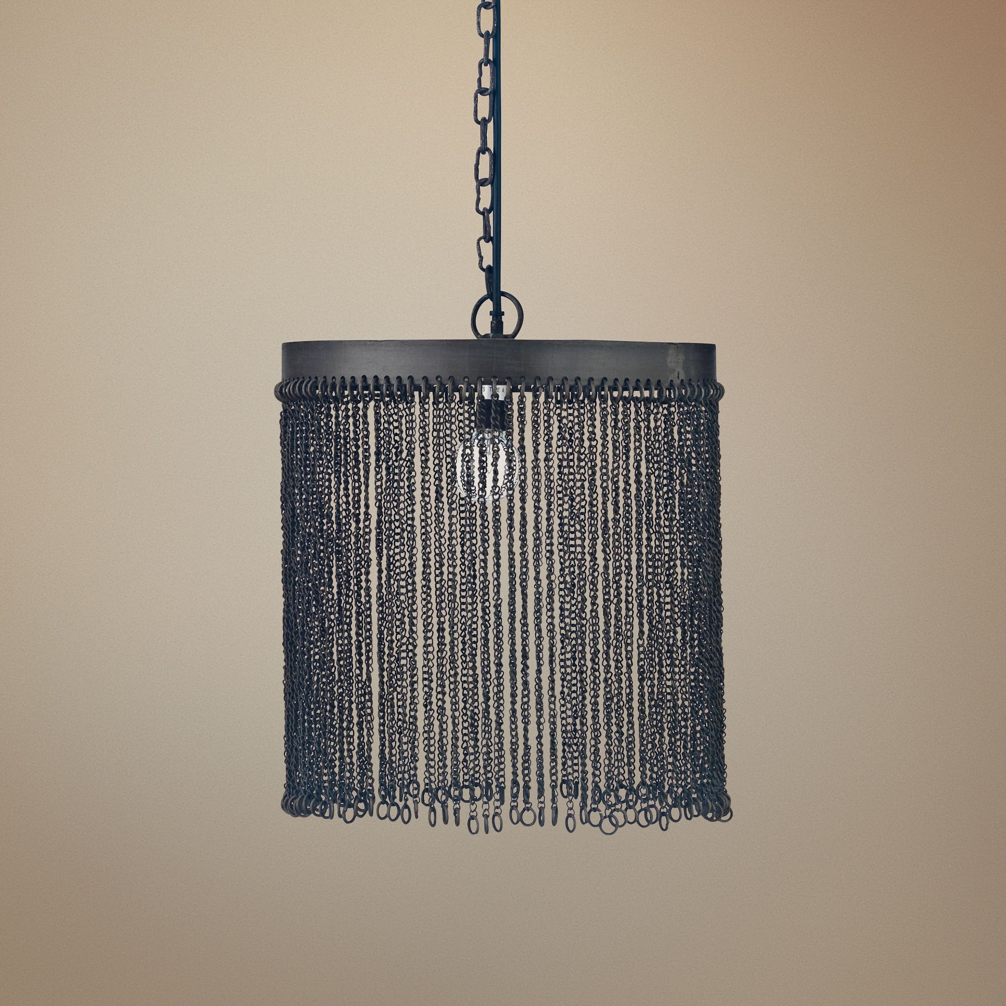 Jamie Young Small link 12" Wide Iron Mini Pendant