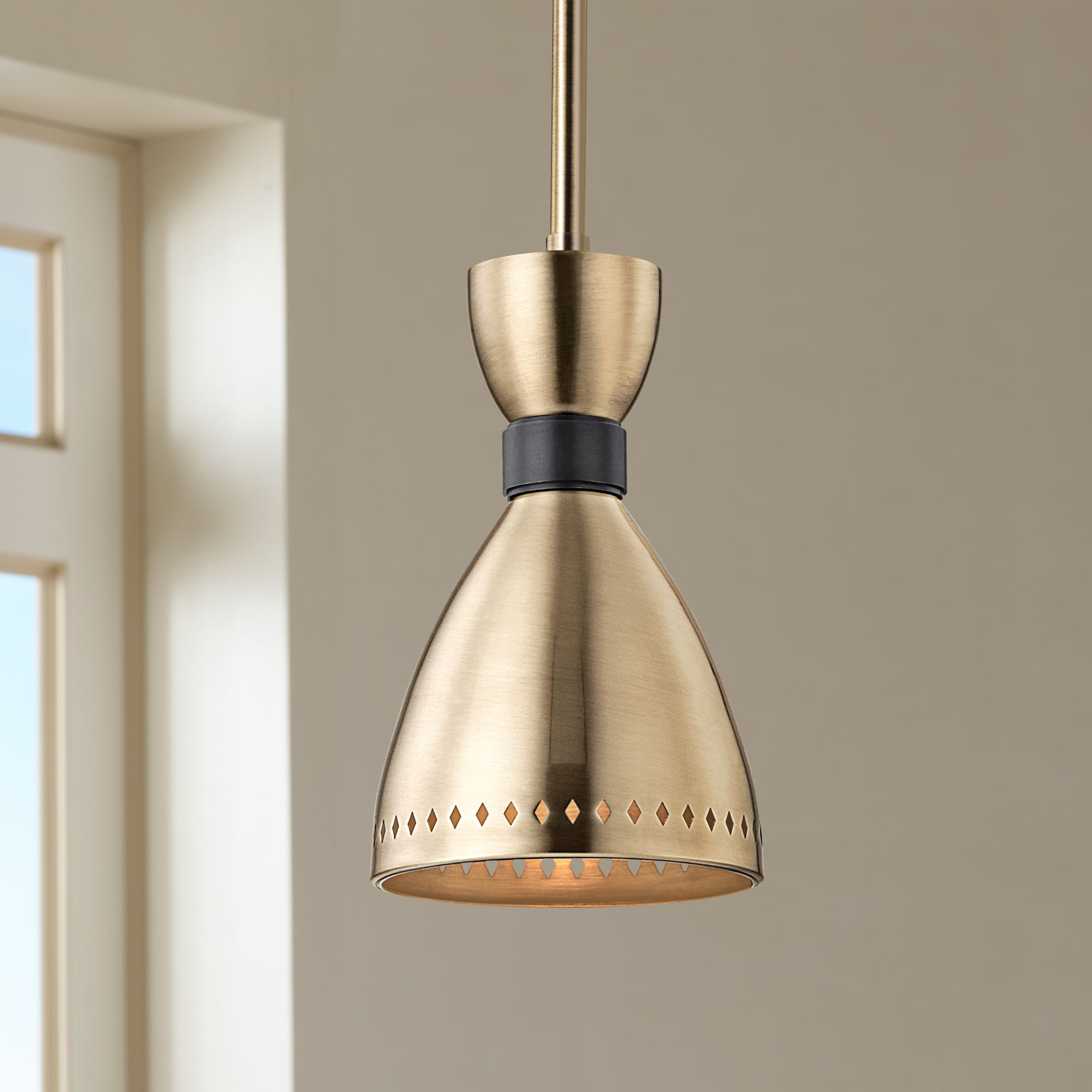 Hudson Valley Solaris 6 1/2" Wide Aged Brass Mini Pendant