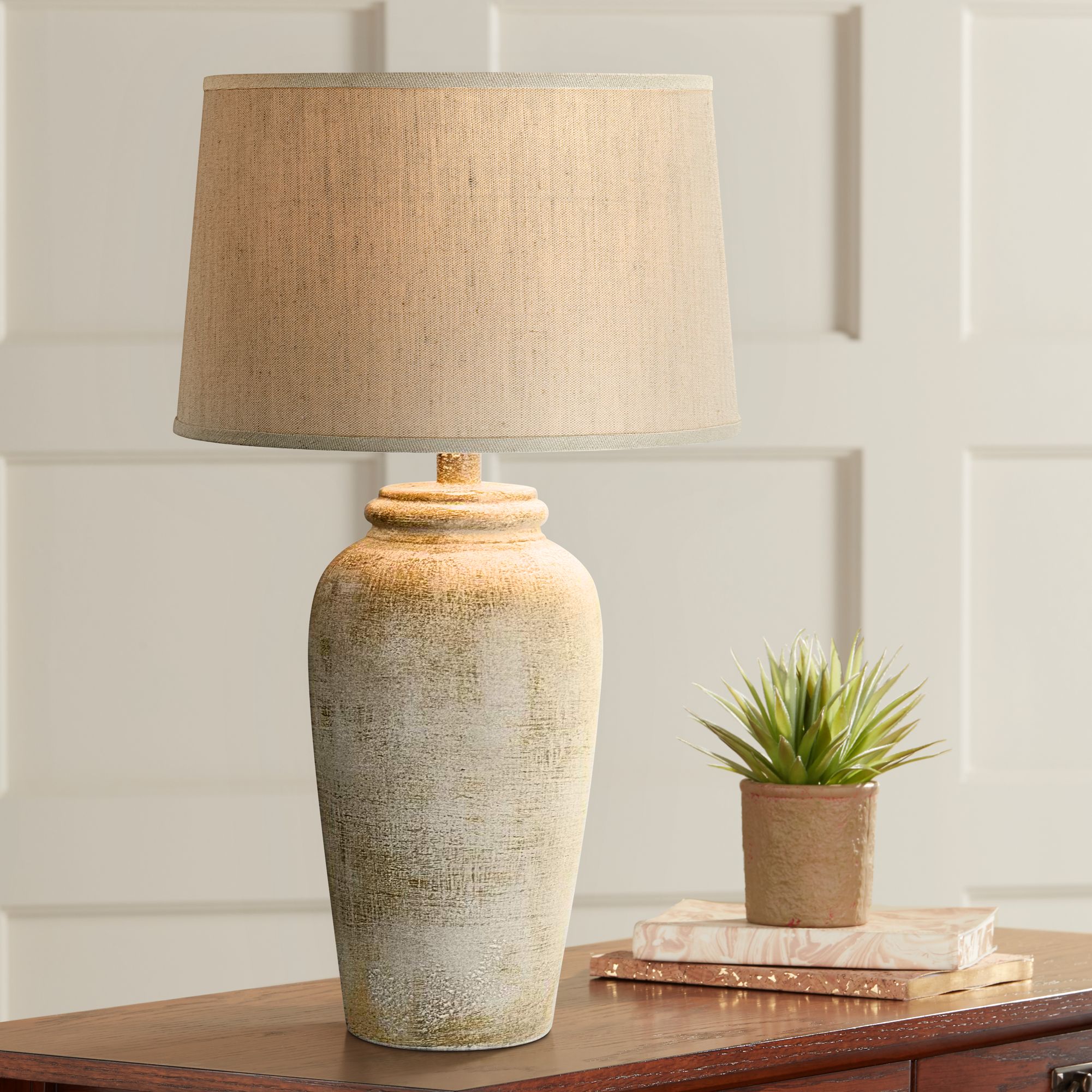 Lechee Sand Stone Table Lamp - #13C10 