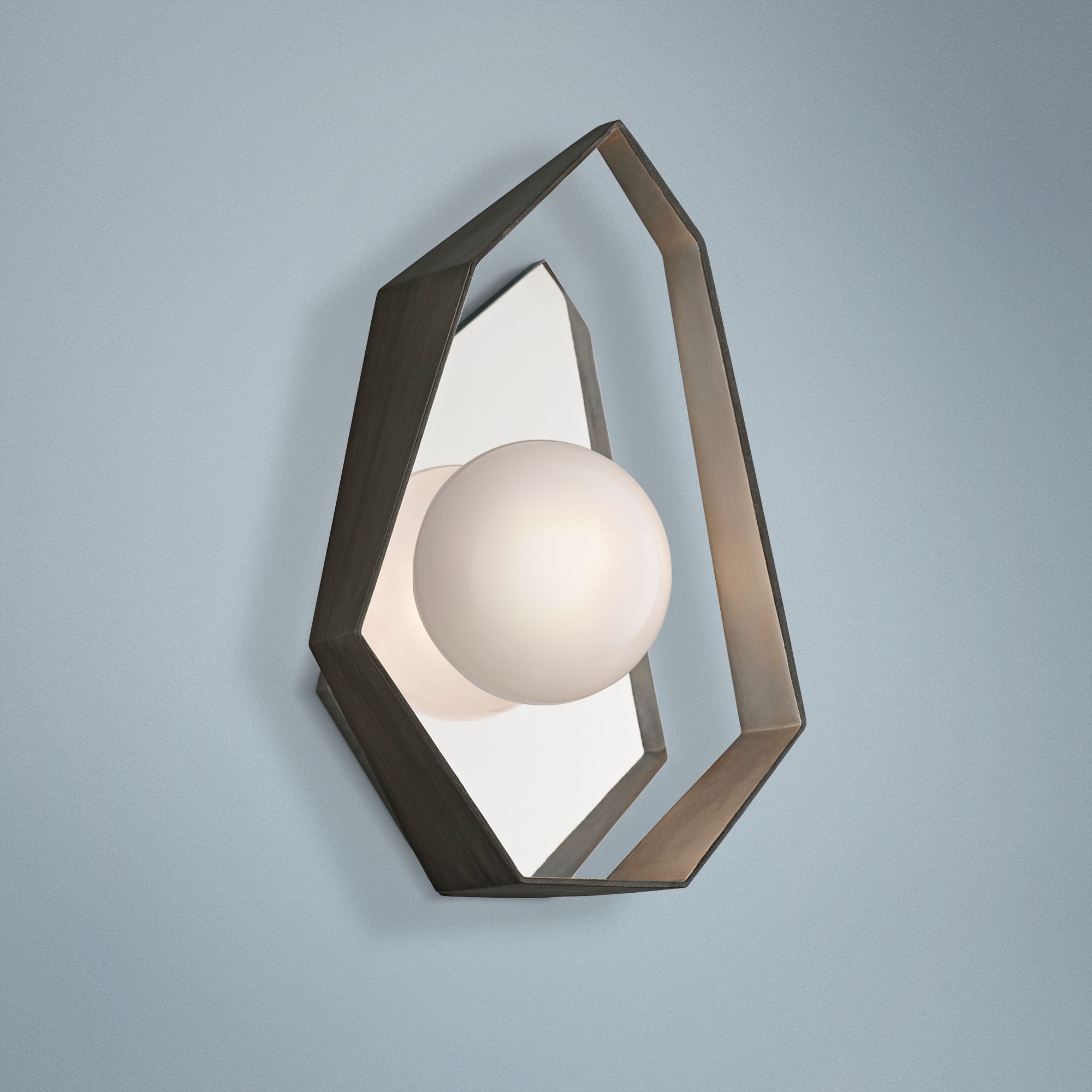 Origami 14 1/2" High Graphite with Silver LED Wall Sconce