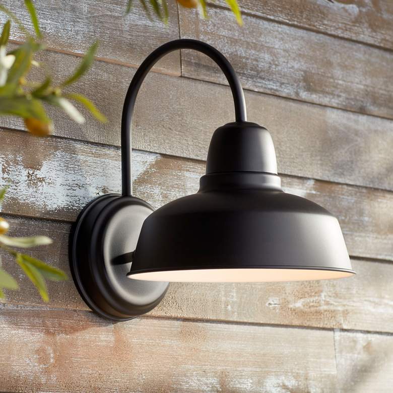 Urban Barn Collection 13&quot; High Black Outdoor Wall Light