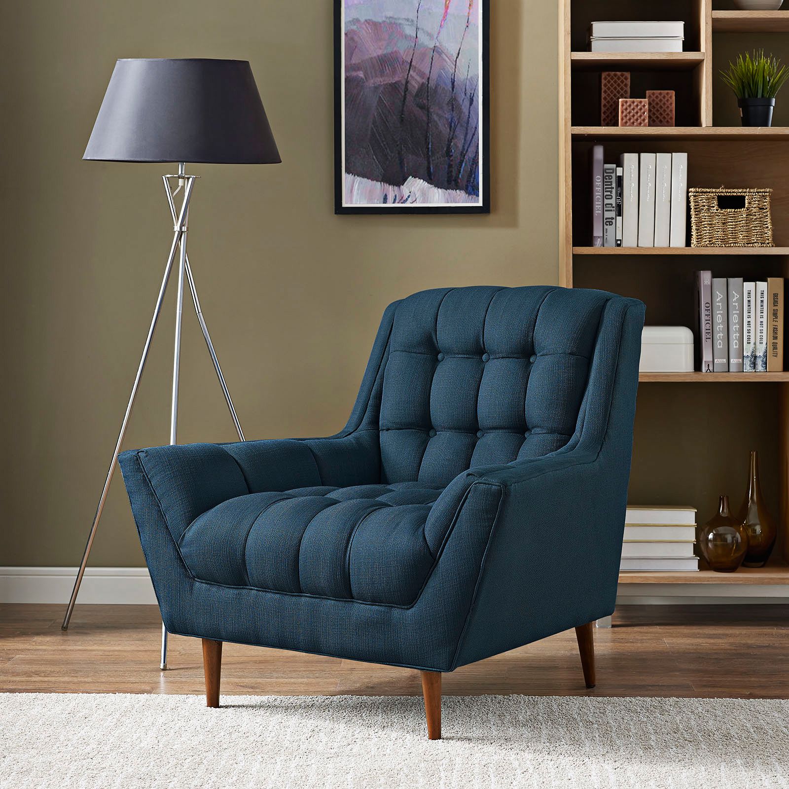 Response Azure Fabric Tufted Armchair