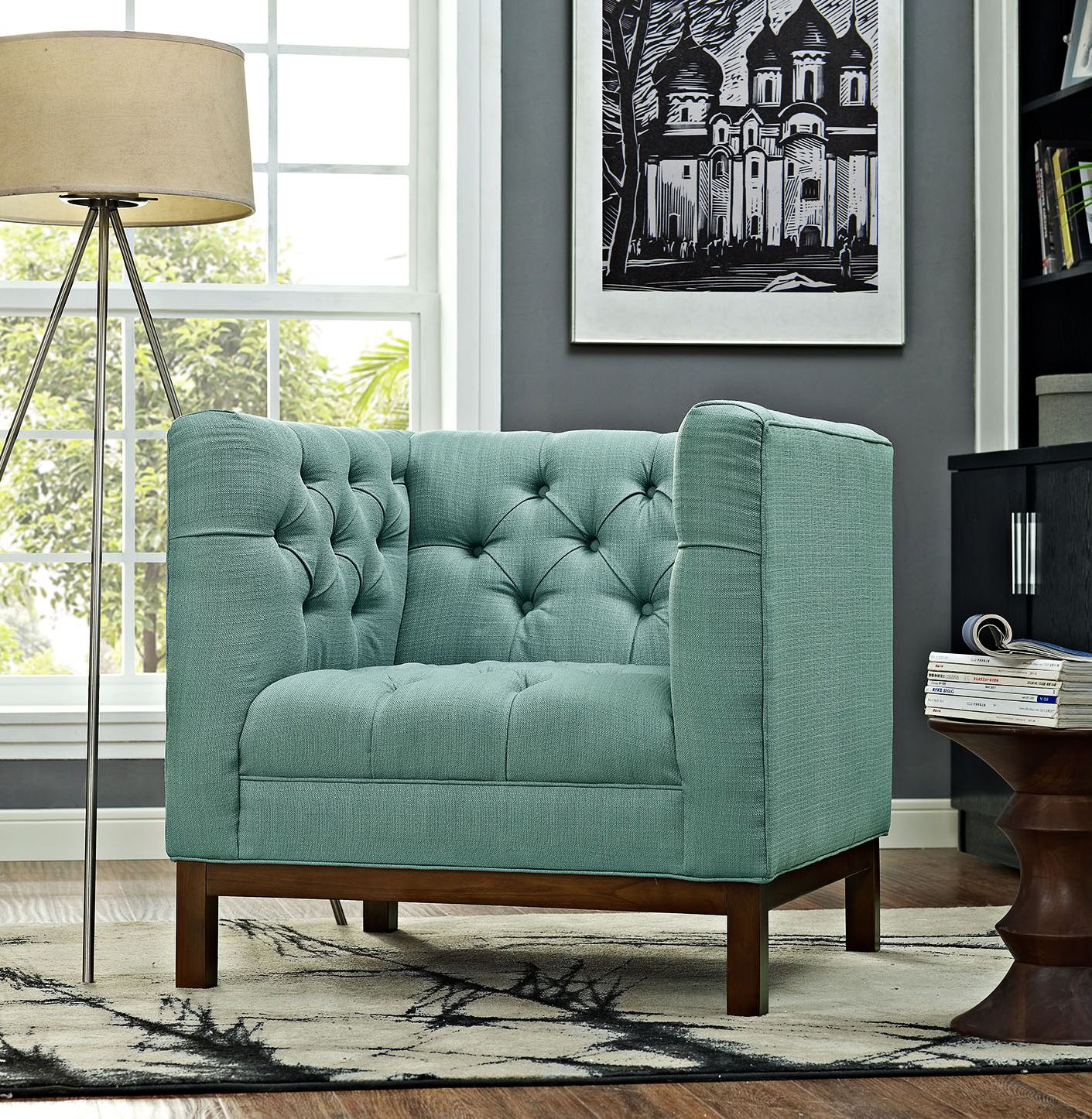 Panache Laguna Fabric Tufted Armchair
