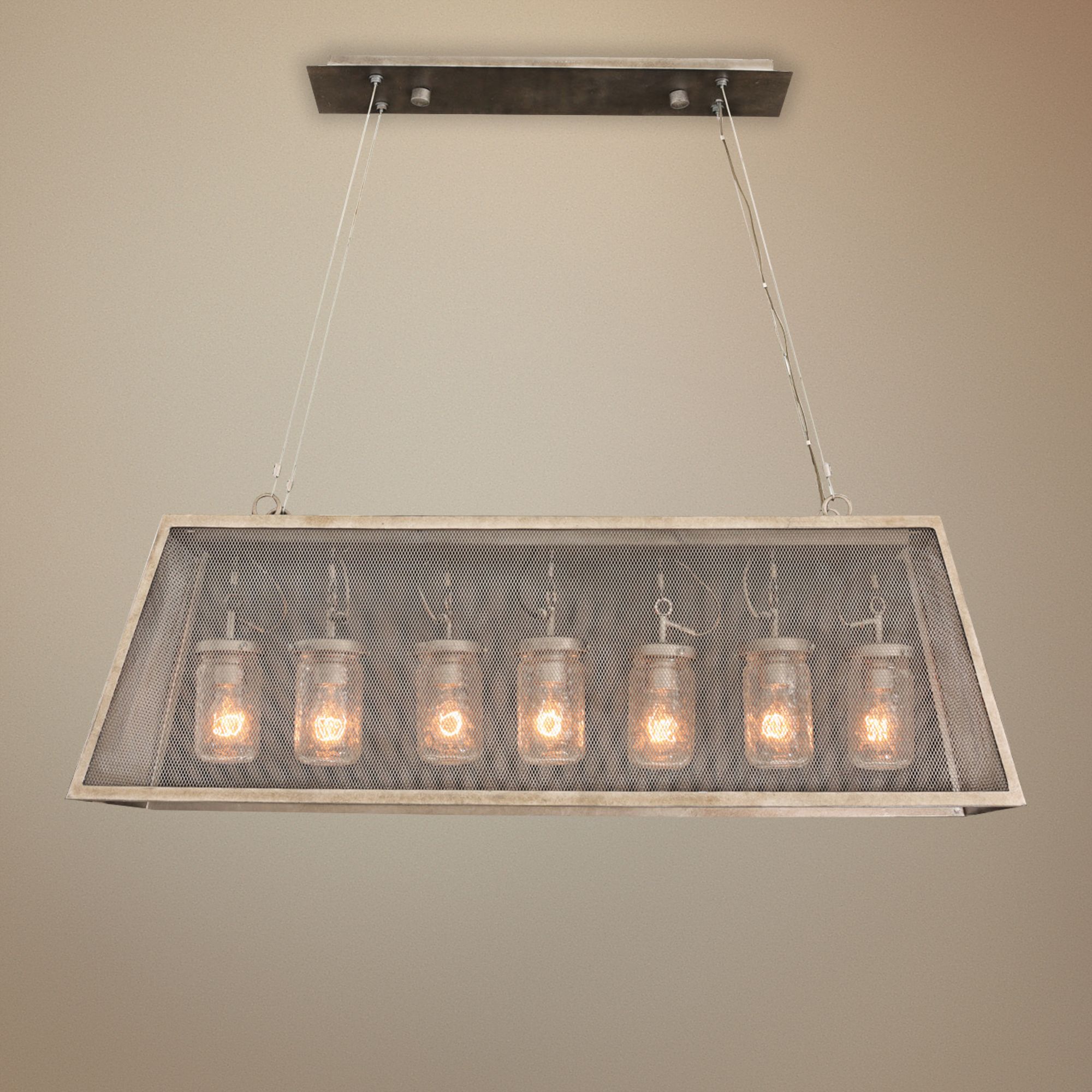 Highland 44" Wide Country Iron 7Light Island Pendant 13K40 Lamps Plus