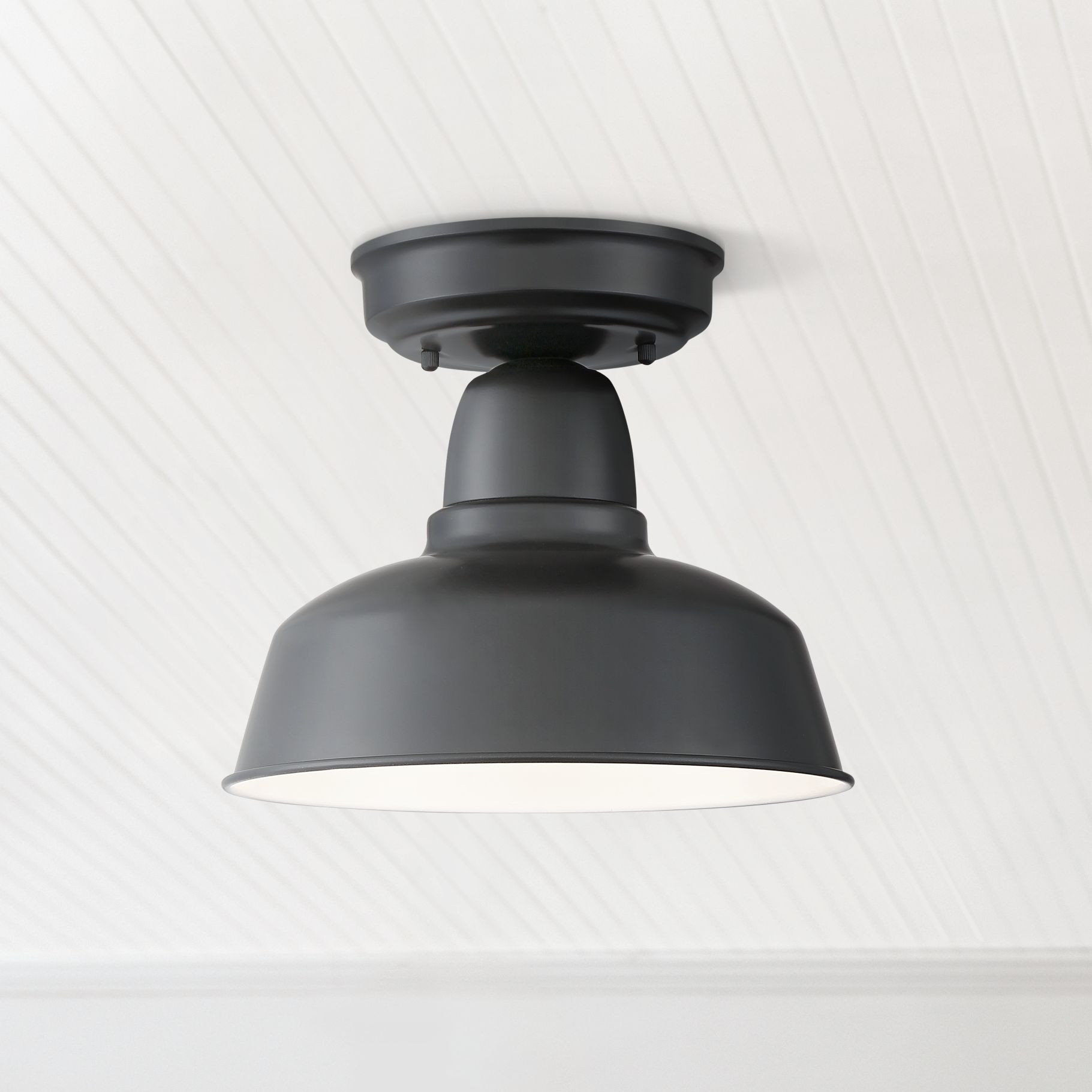 Urban Barn 10 1/4" Wide Black Outdoor Ceiling Light