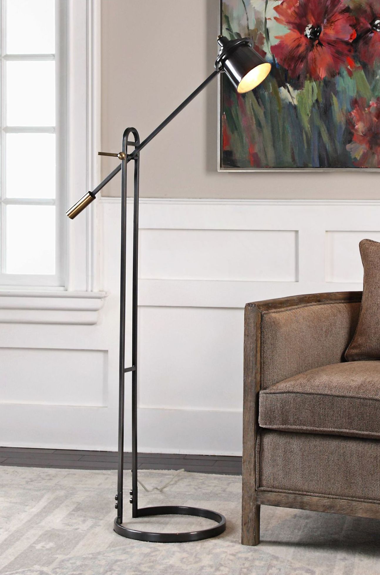 Uttermost Chisum Oil Rubbed Bronze Adjustable Floor Lamp