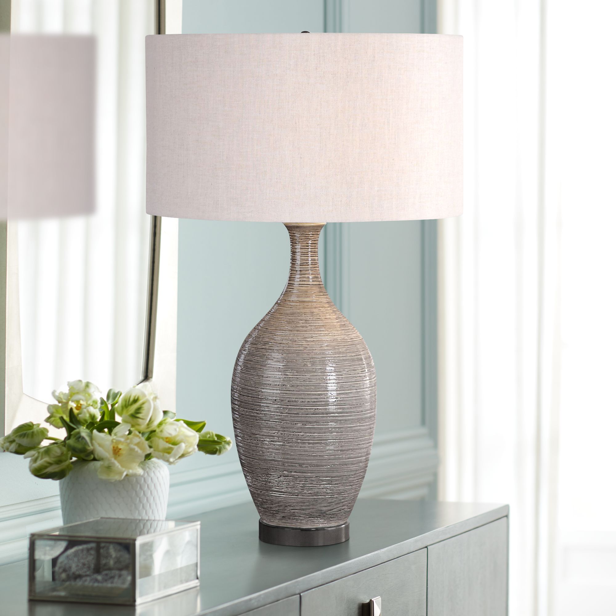 textured ceramic table lamp