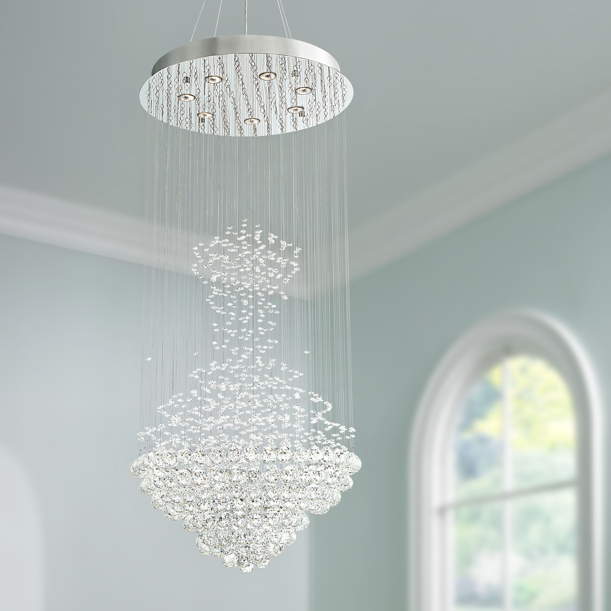 Cita 25" Wide Chrome and Crystal 7-Light Chandelier