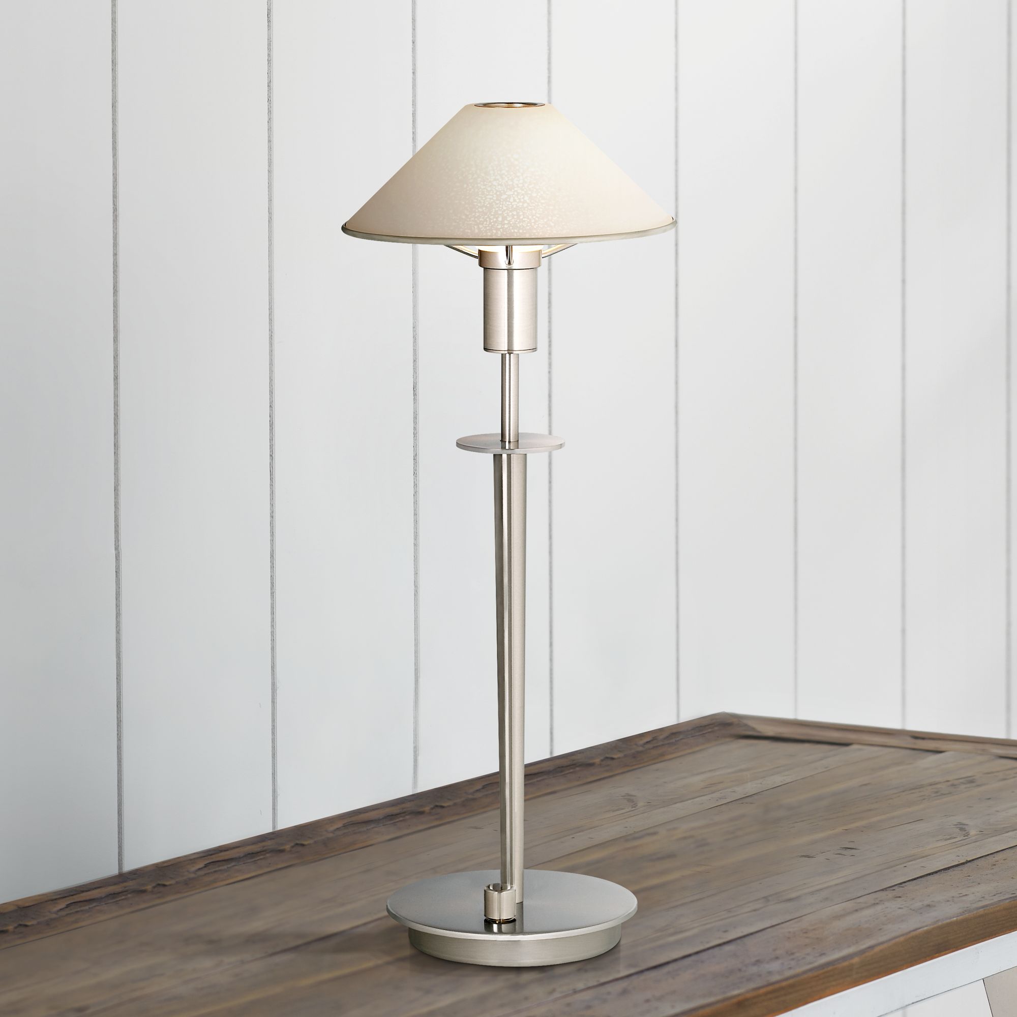 Holtkoetter 18 12" High Satin Nickel Turn-Dimmer Table Lamp