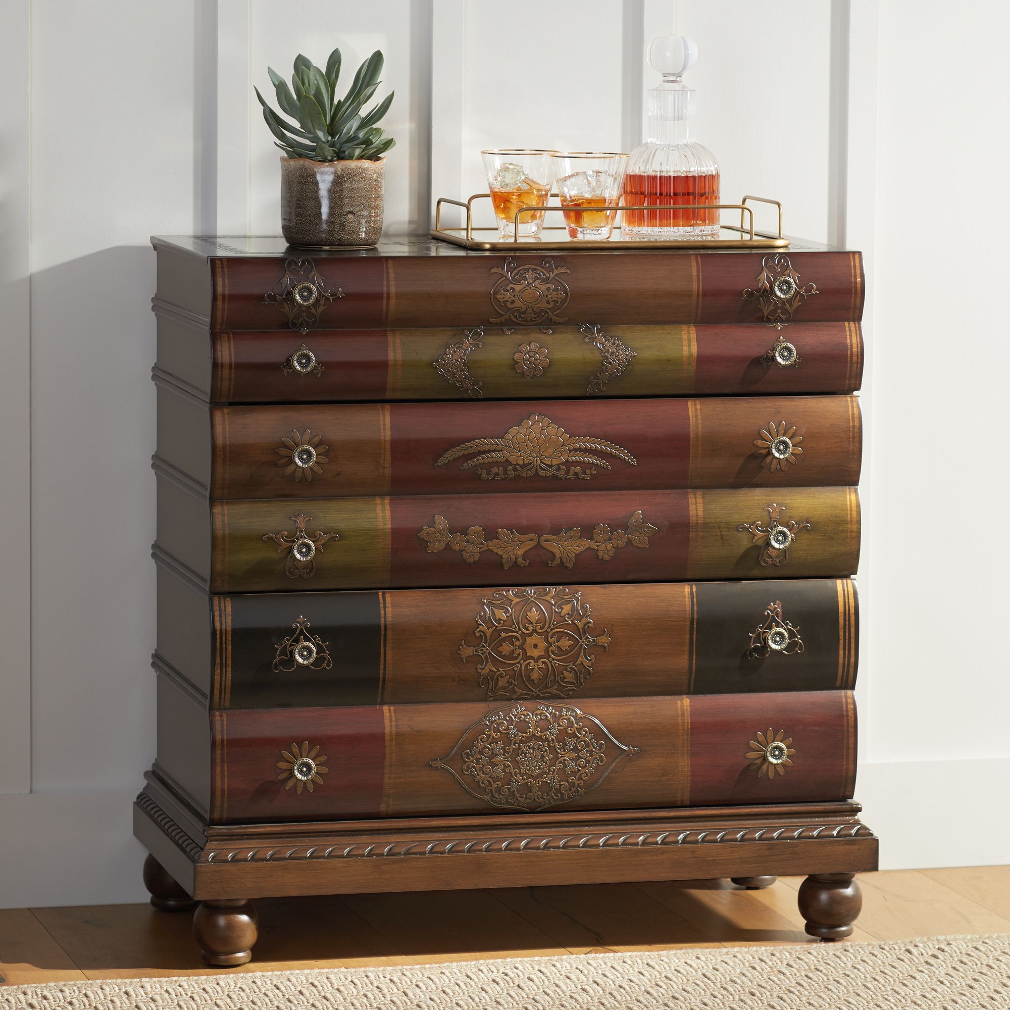 Crestview 32" Wide Library Book 3-Drawer Storage Chest