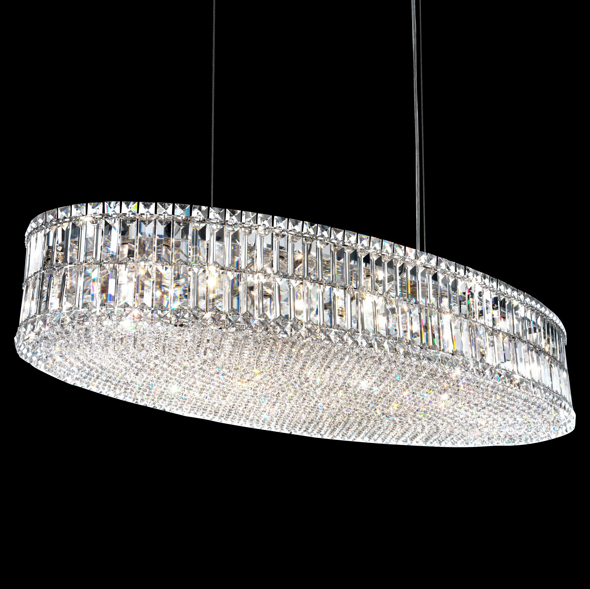 Schonbek Plaza 48" Wide Polished Silver Crystal Pendant Light