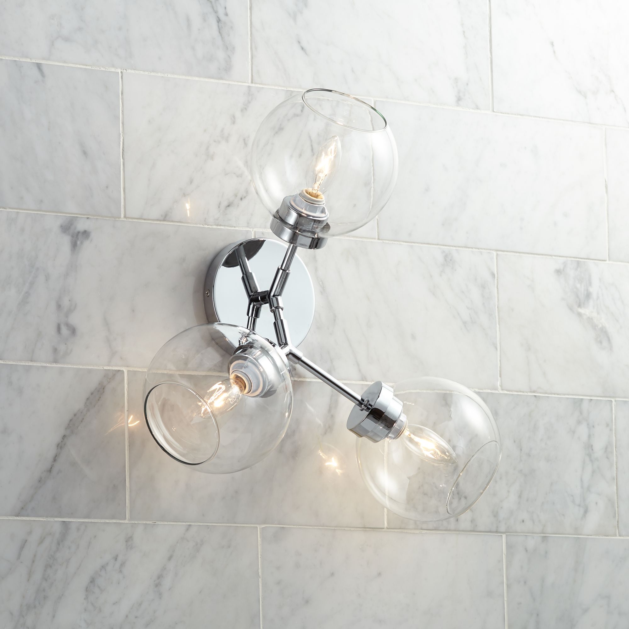 Possini Euro Diamet 17 1/2" High Chrome 3-Light Wall Sconce