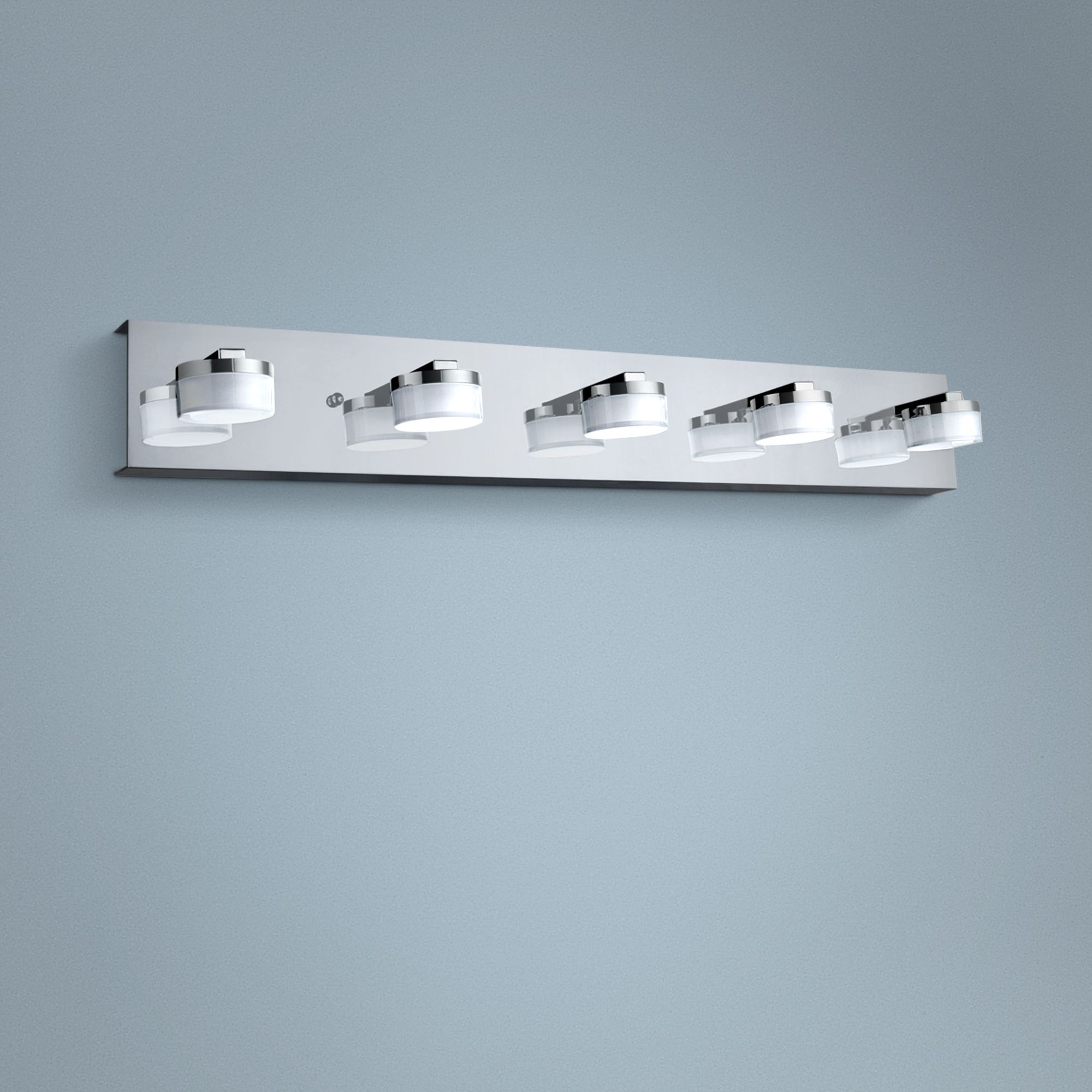 Eglo Romendo 31" Wide Chrome 5-Light LED Bath Light