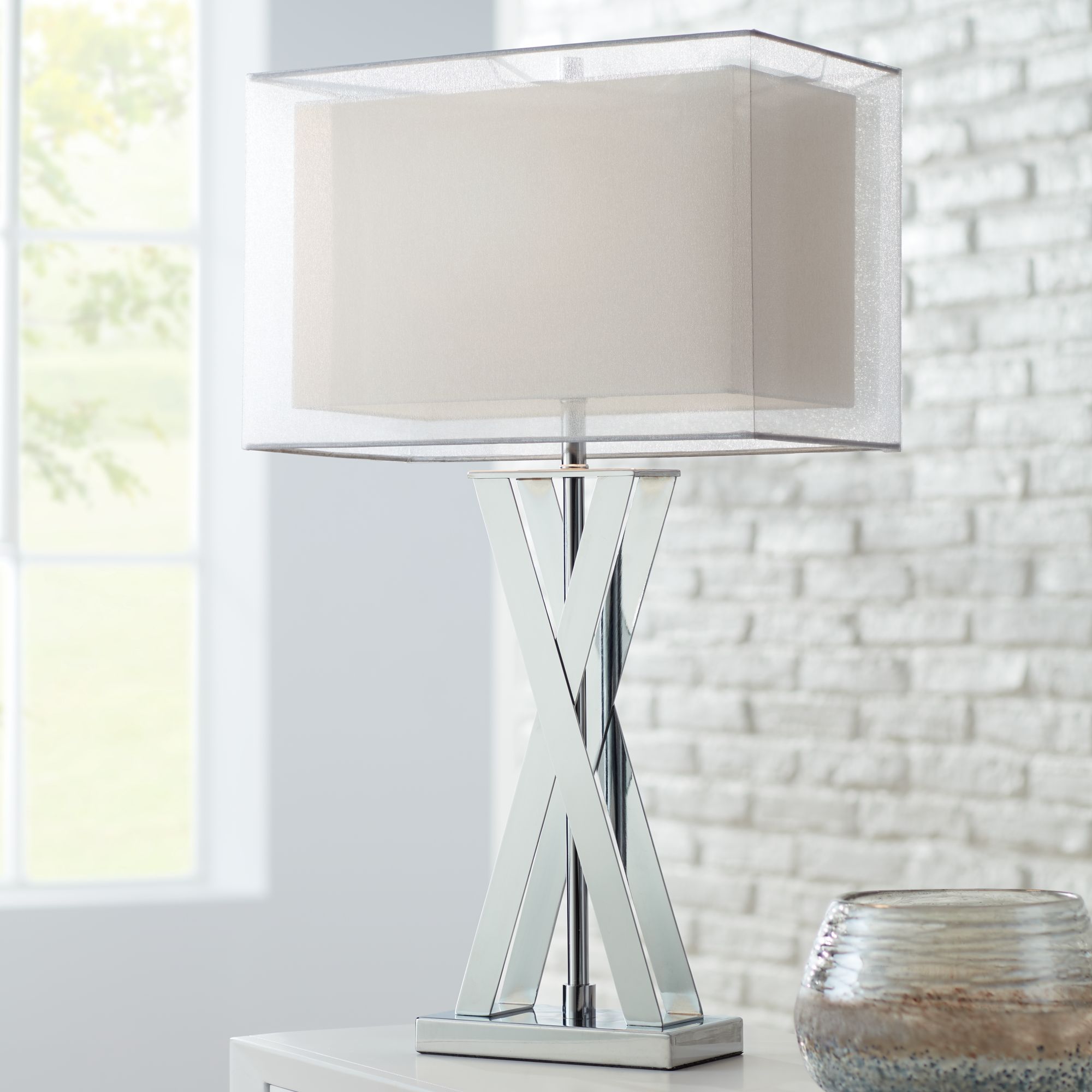 large chrome table lamps