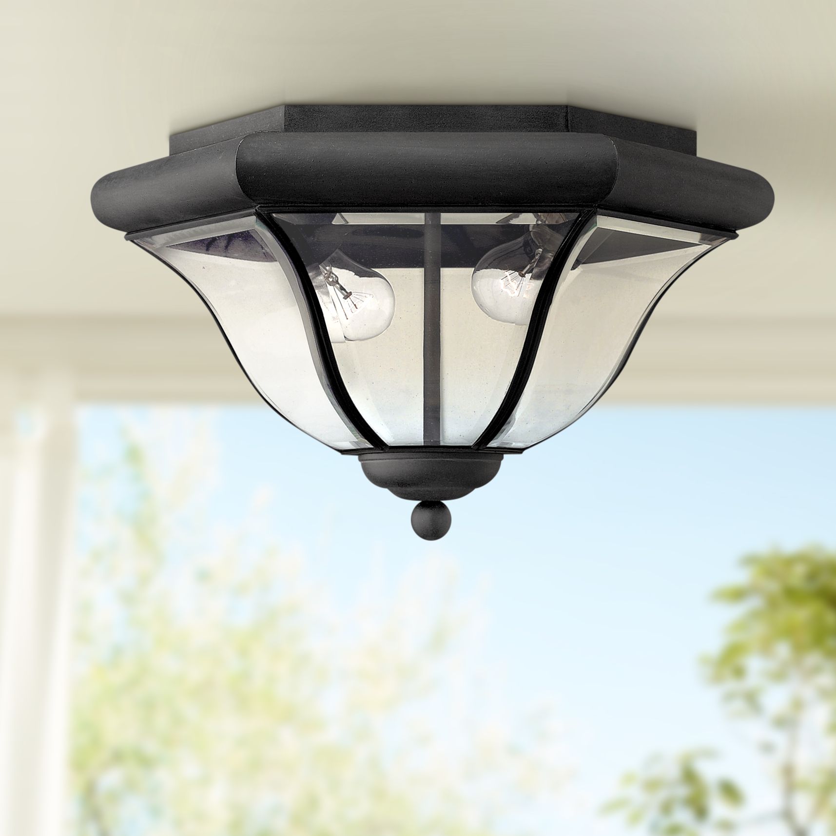 Hinkley San Clemente 14" Wide Black Outdoor Ceiling Light