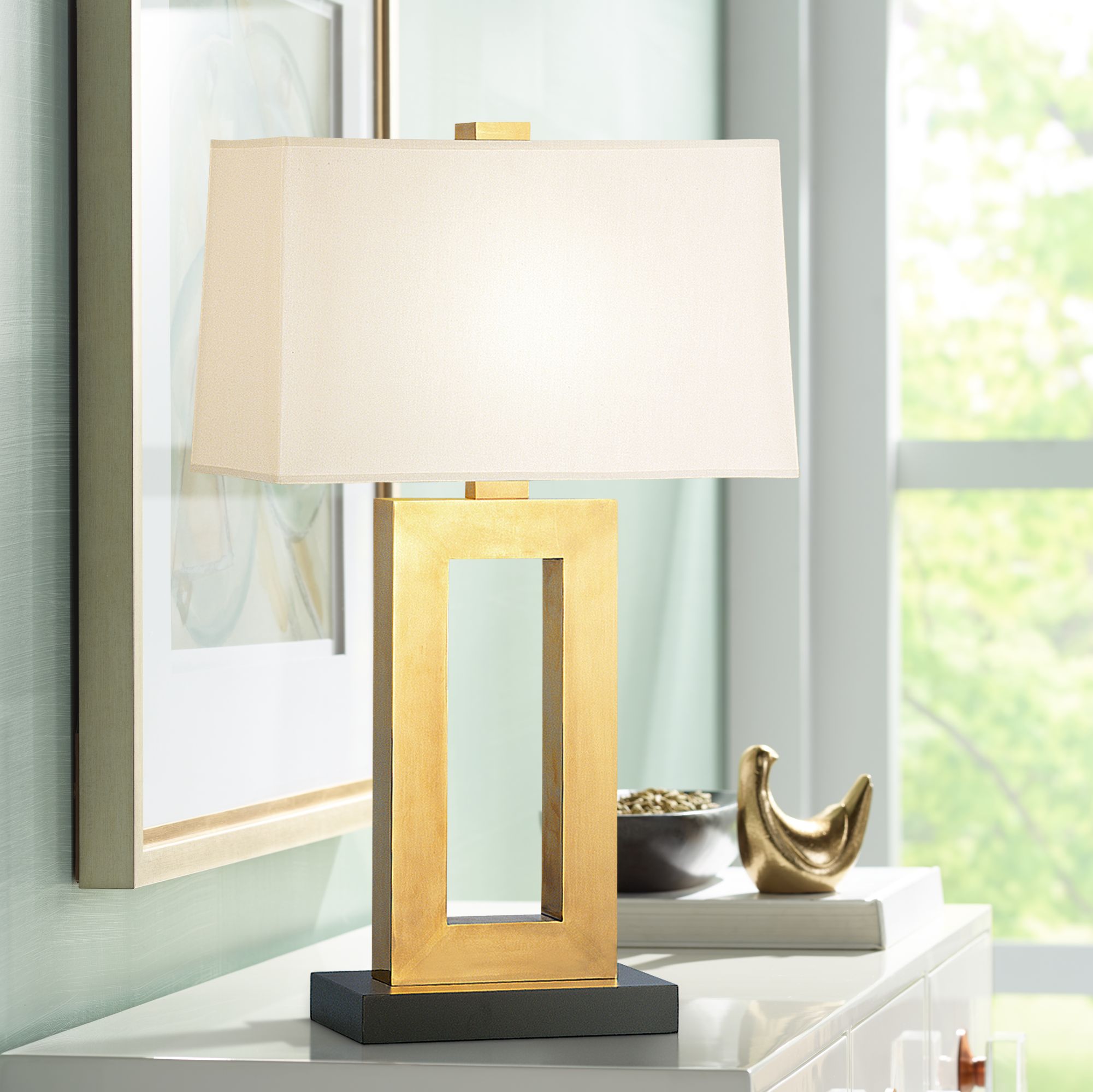 Jerry 29 1/2" High Natural Brass Table Lamp