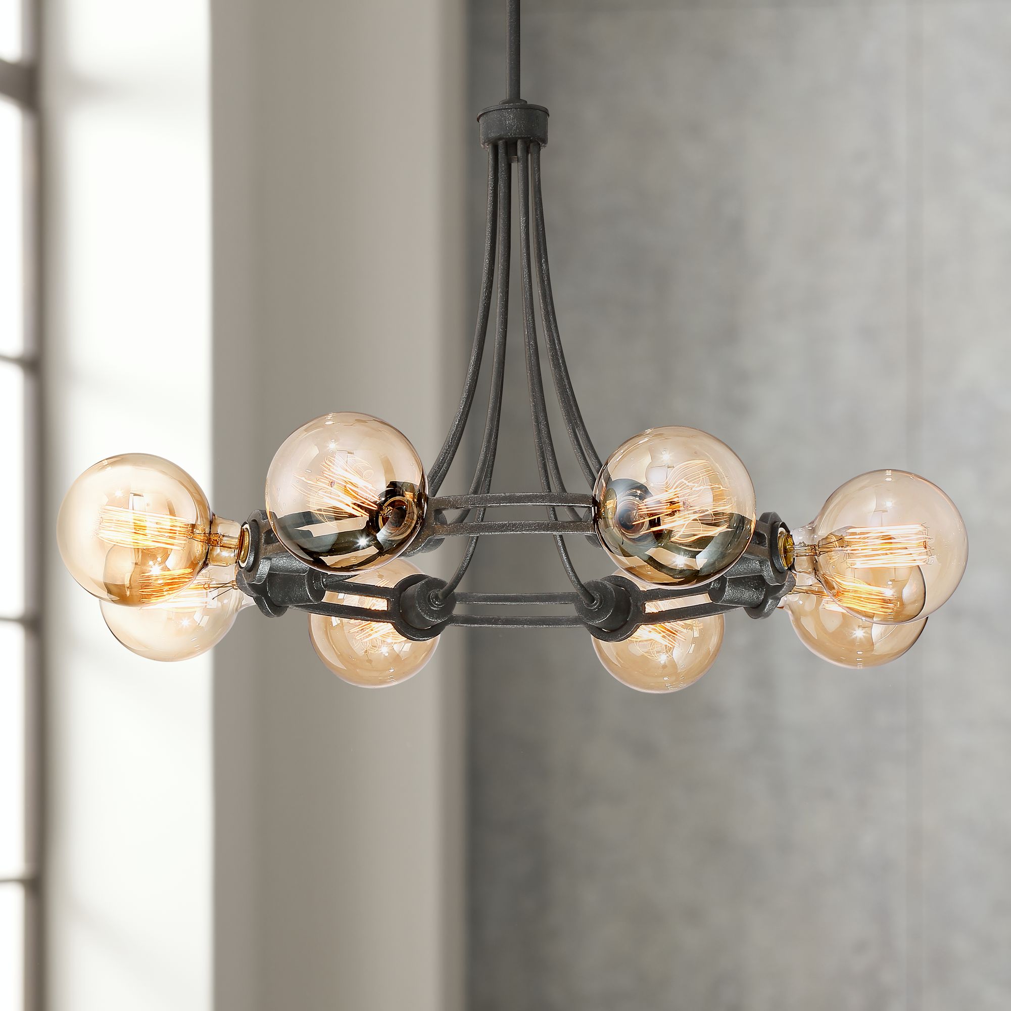 Farley 30 1/2" Wide Dark Bronze 8-Light Chandelier