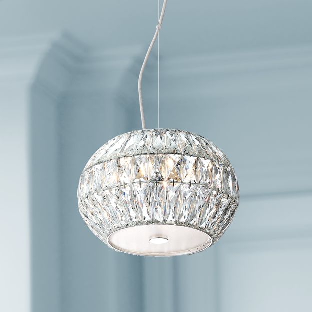 Possini Euro Leonidas 12" Wide Chrome and Crystal Mini Pendant