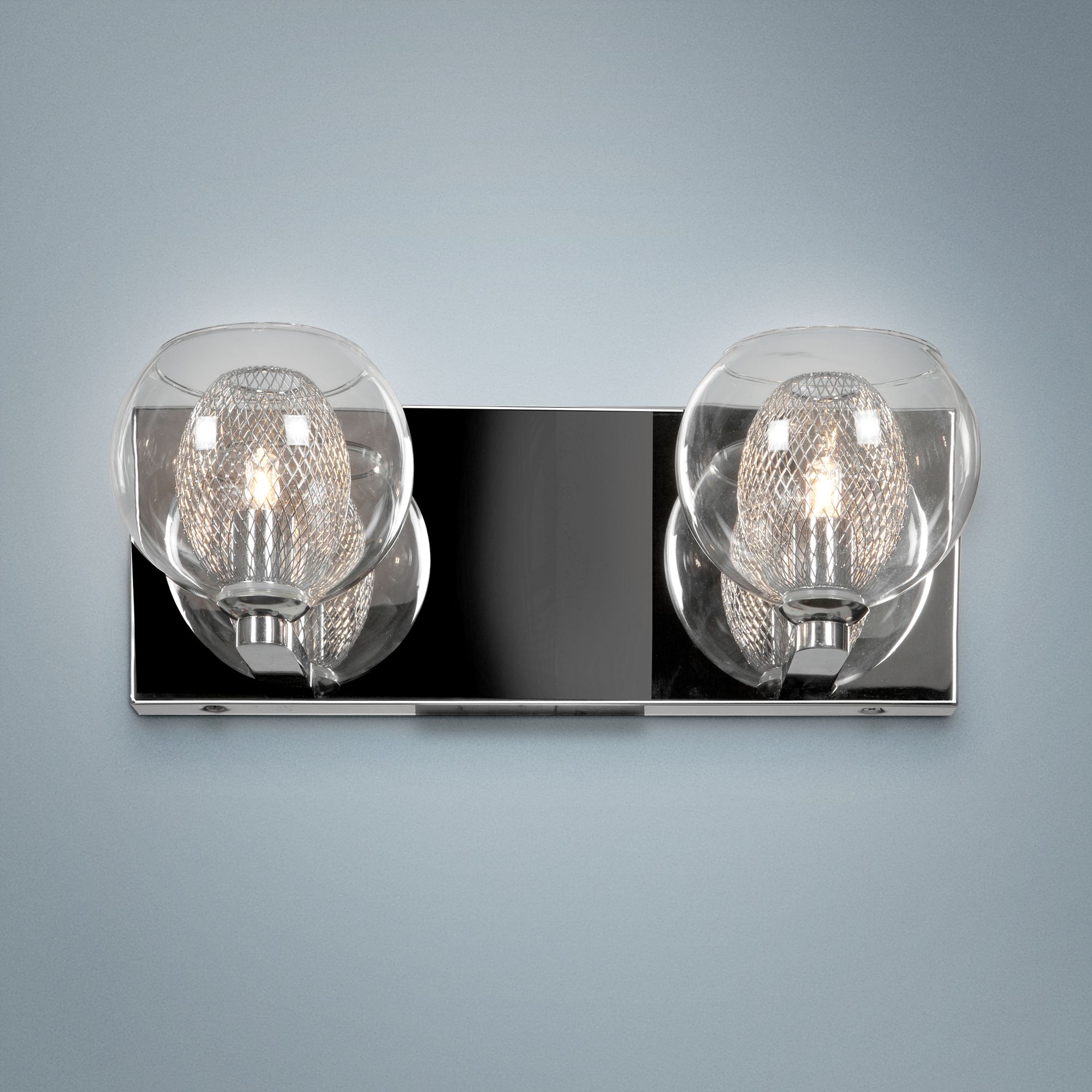 Aeria 4 3/4" High Chrome and Clear Glass Modern Wall Sconce