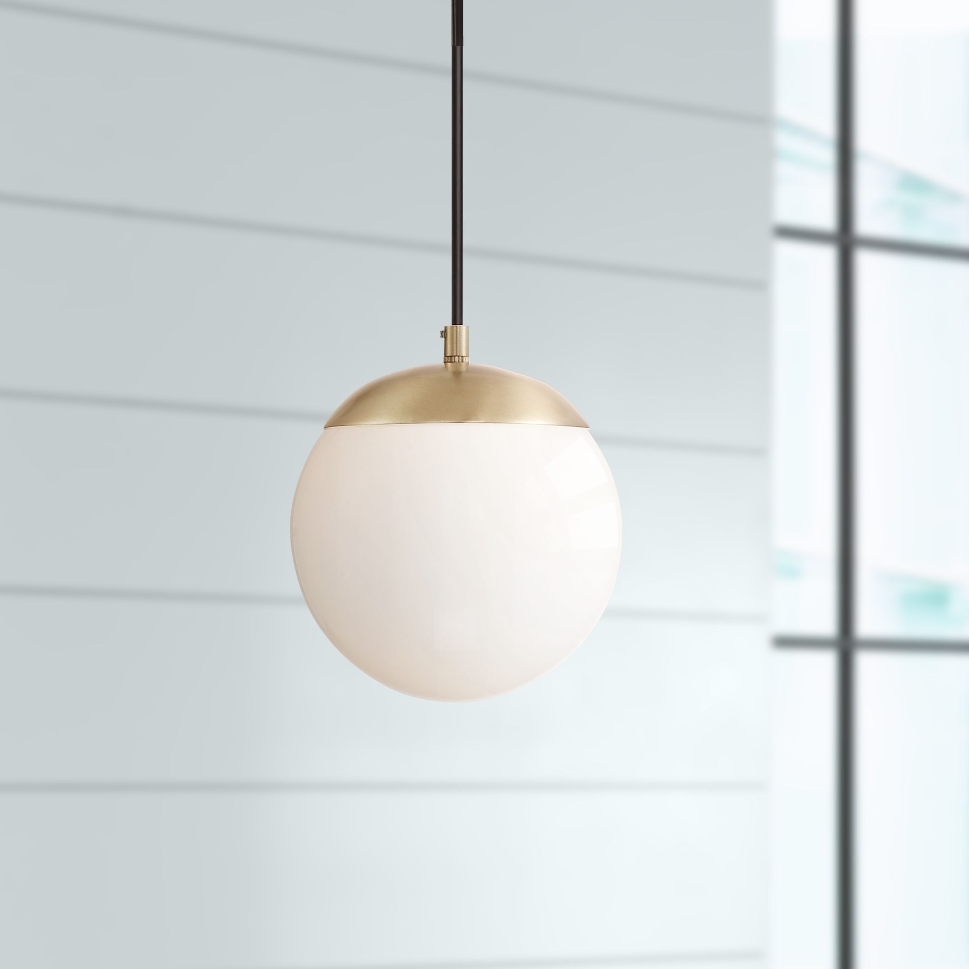 Weland 8" Wide Warm Brass LED Mini Pendant