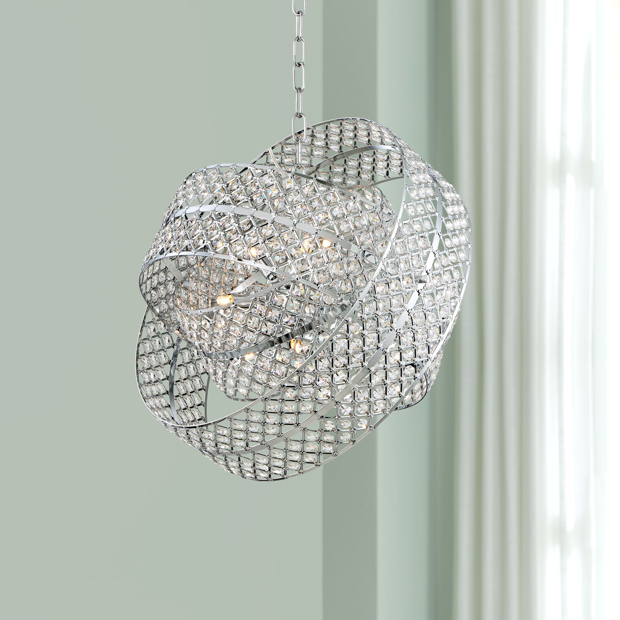 Possini Euro Bailey 21 1/2" Wide Chrome Crystal Pendant Light