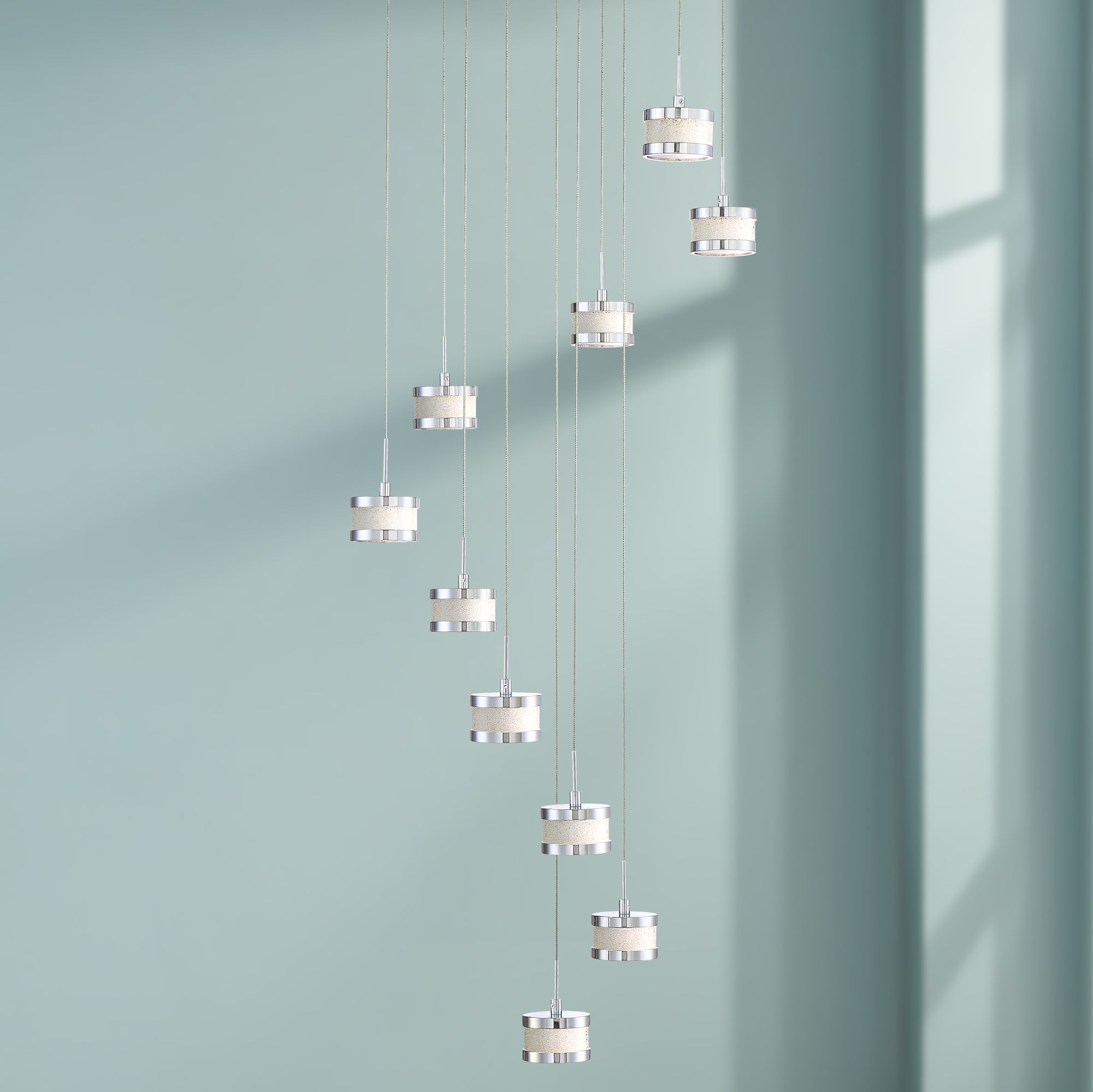 Possini Euro Liv 19 3/4" Wide Chrome LED Multi Light Pendant