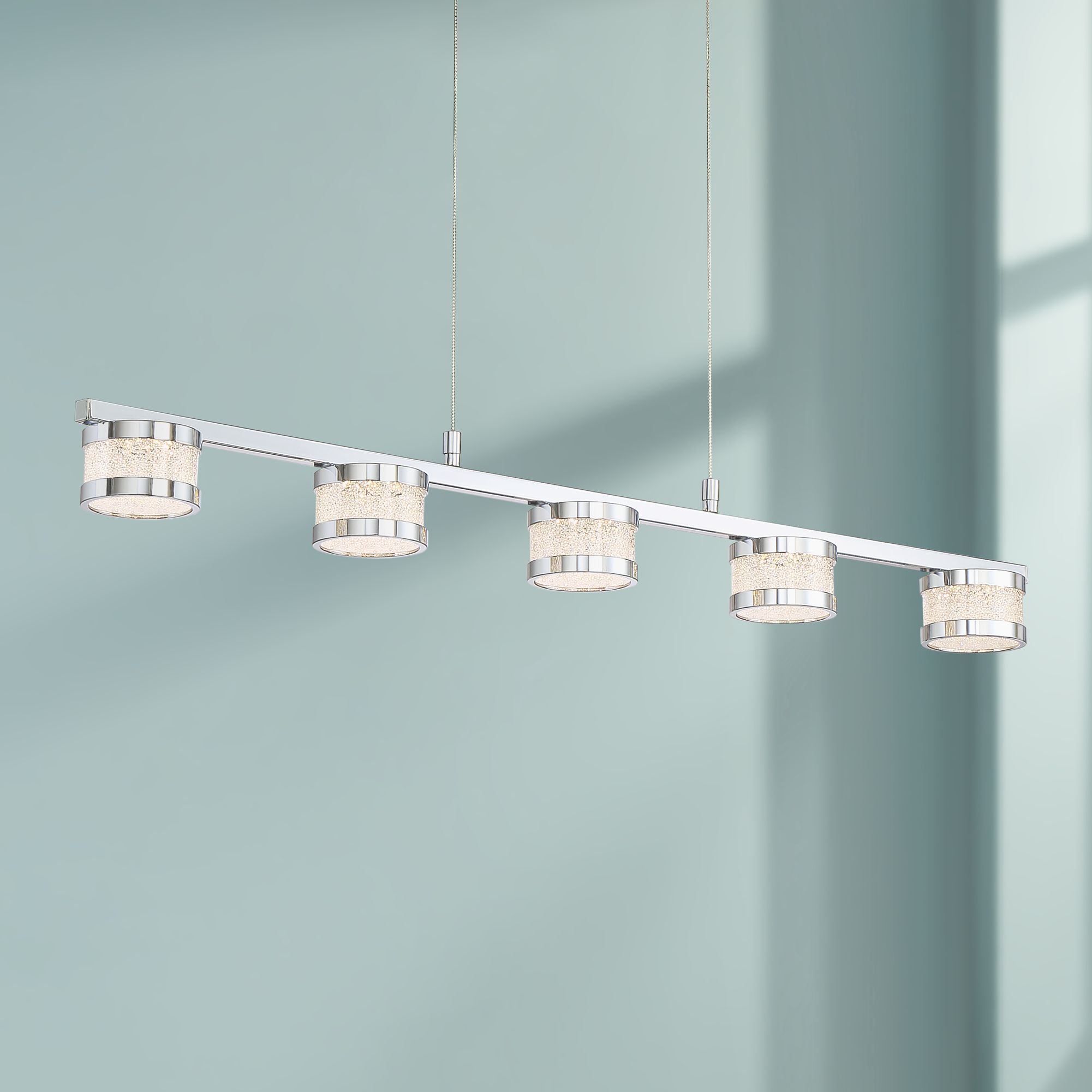 Liv 35 1/2" Wide Chrome 5-LED Kitchen Island Light Pendant